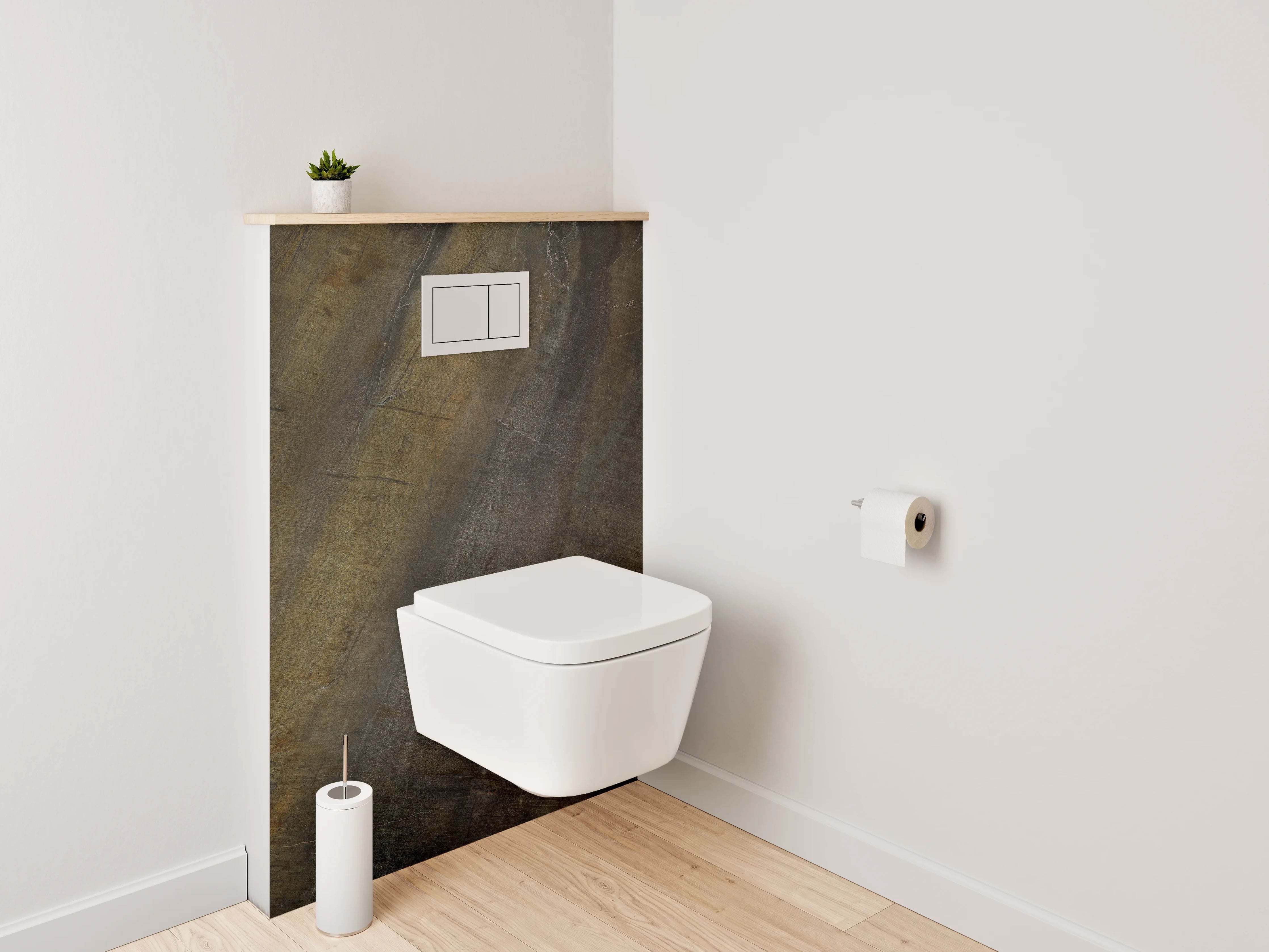WC-Rückwand - Rustikale Schieferoptik Braun Grau