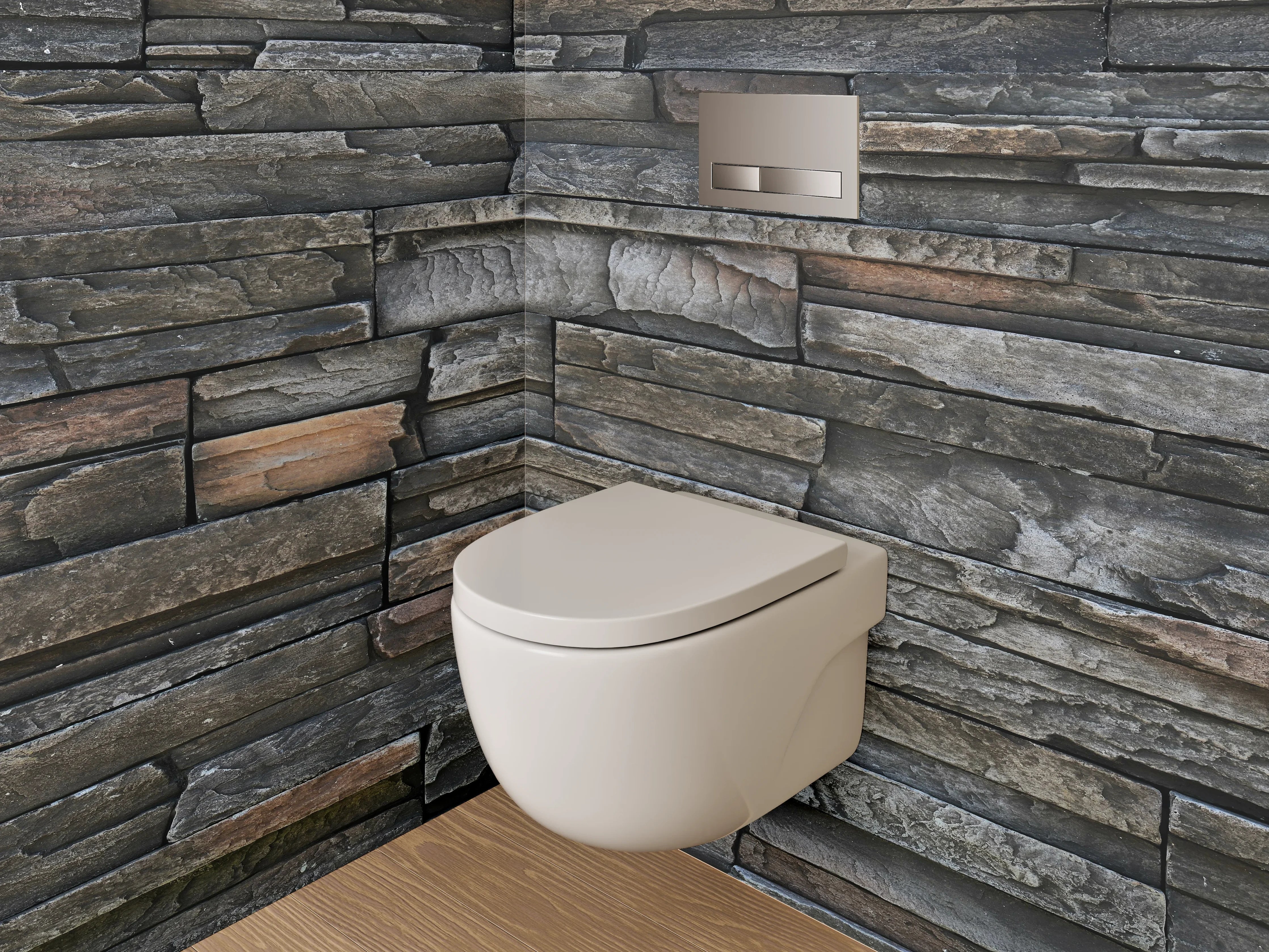 WC-Rückwand - Rustikale Schieferstein-Optik Wandverkleidung