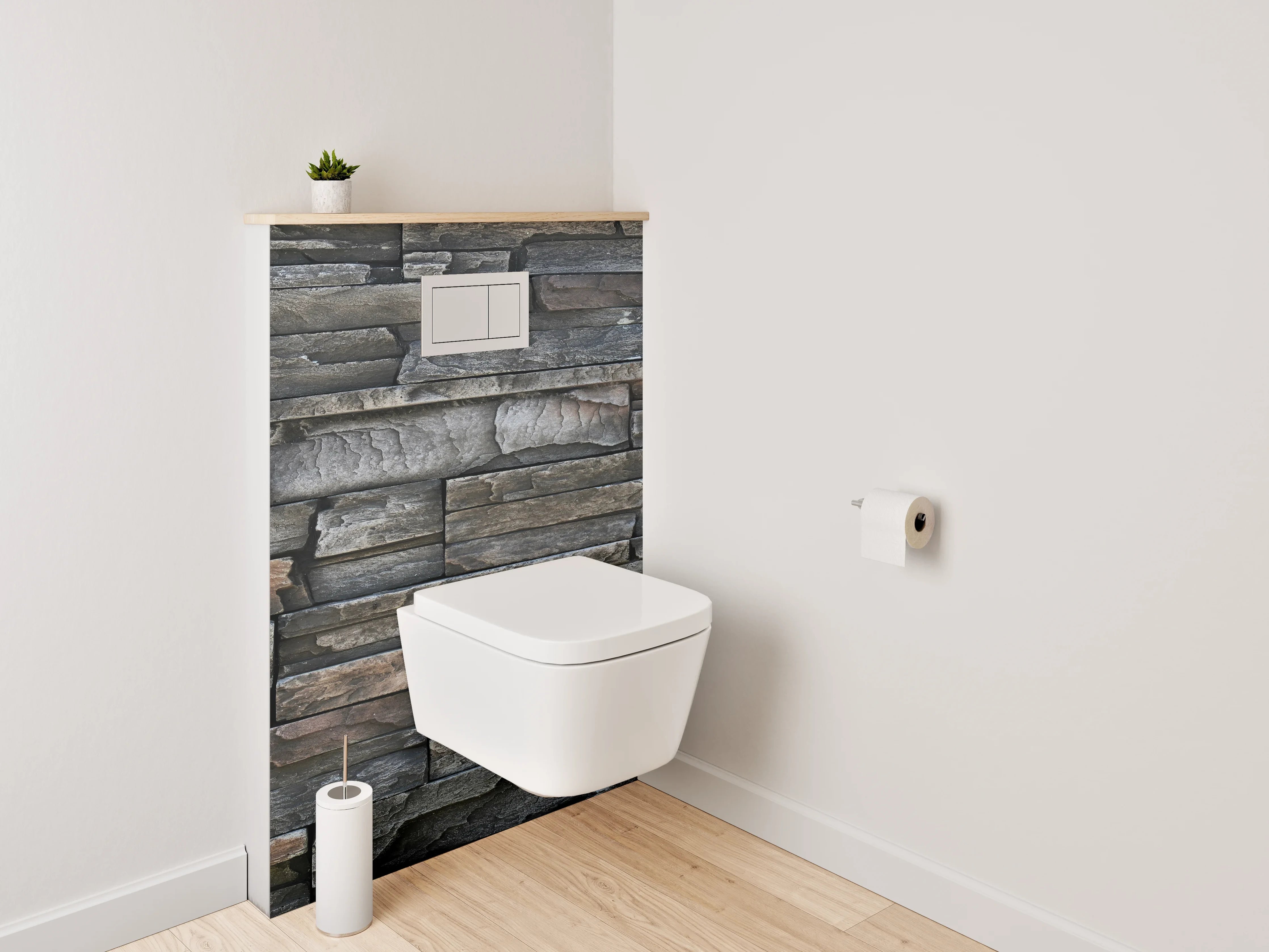WC-Rückwand - Rustikale Schieferstein-Optik Wandverkleidung