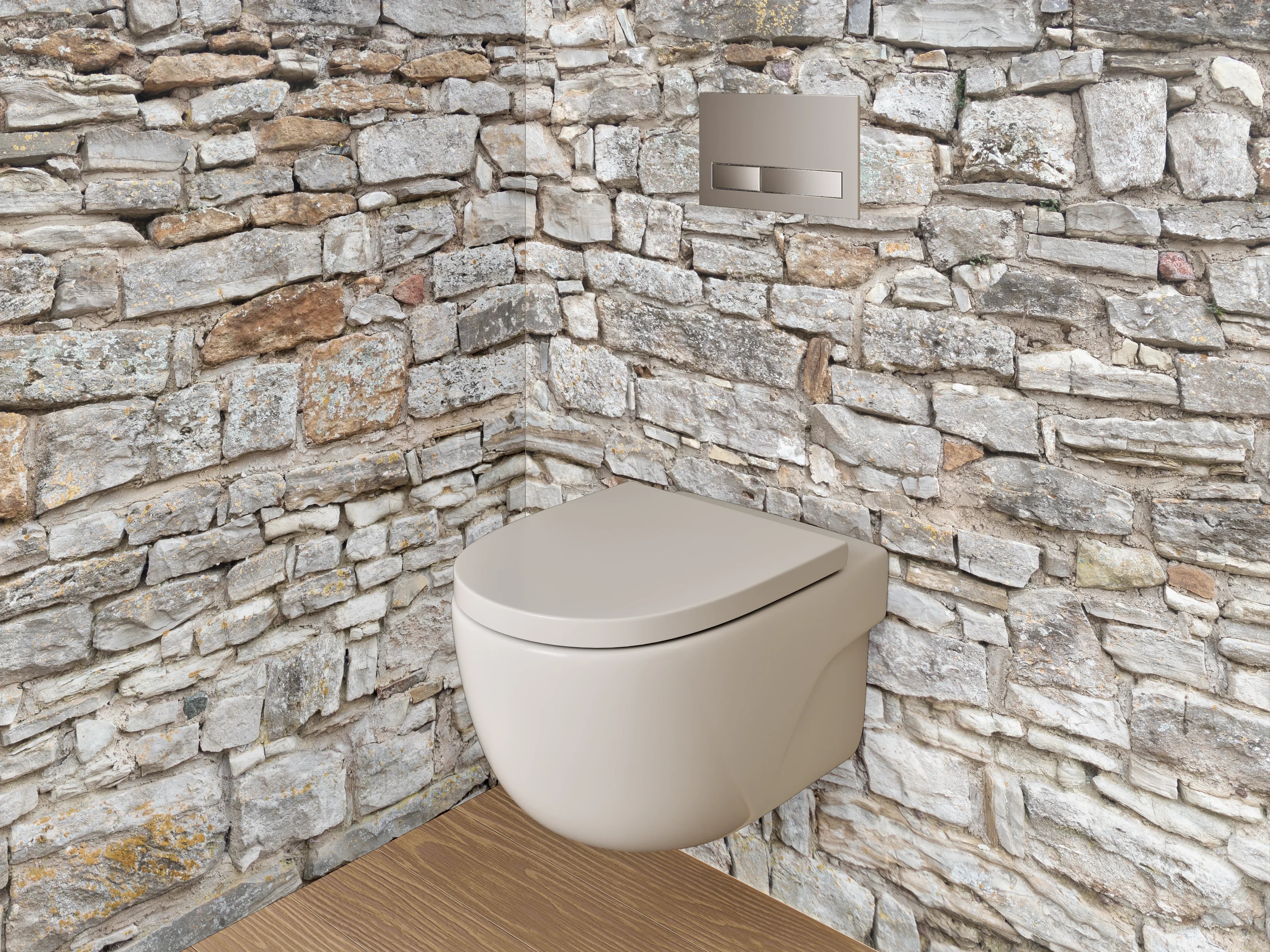 WC-Rückwand - Rustikale Steinwand Naturstein Optik