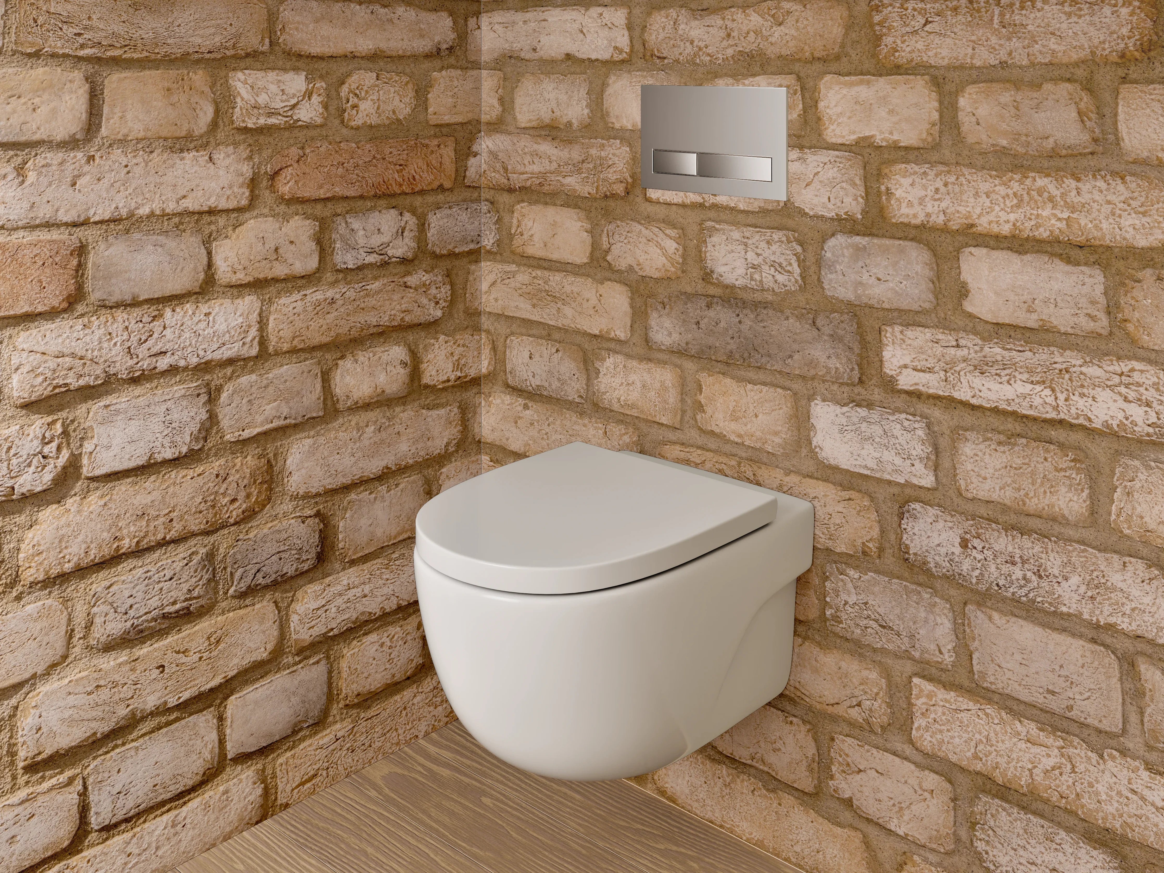 WC-Rückwand - Rustikale Ziegelsteinwand für moderne Akzente