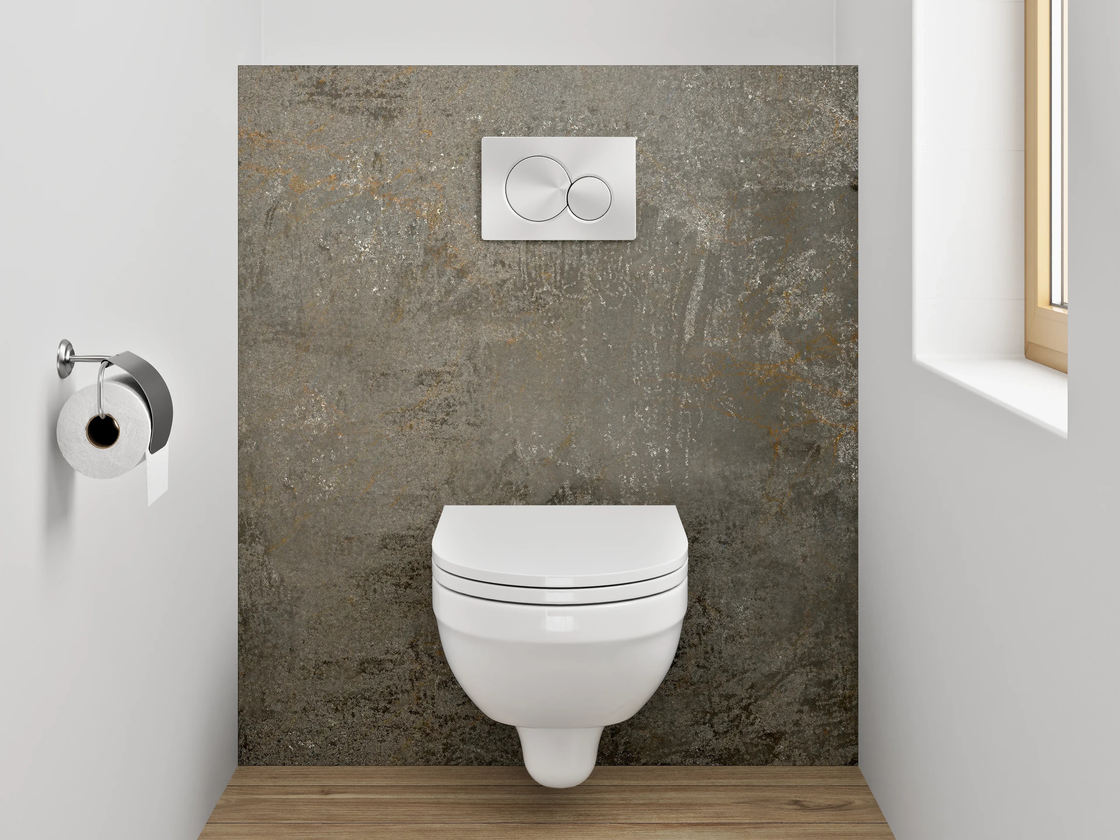WC-Rückwand - Rustikales Beton-Design Wandmotiv