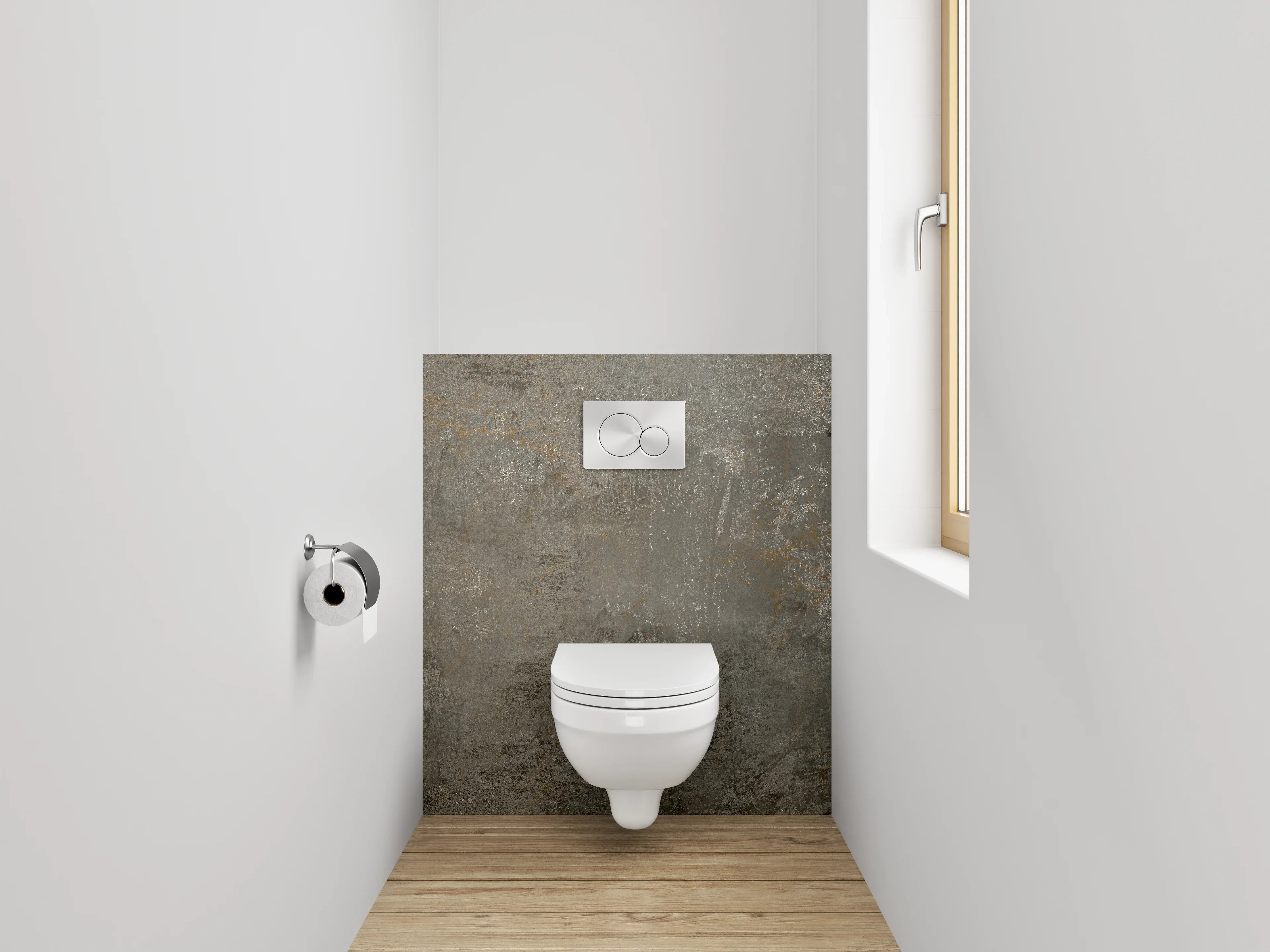 WC-Rückwand - Rustikales Beton-Design Wandmotiv
