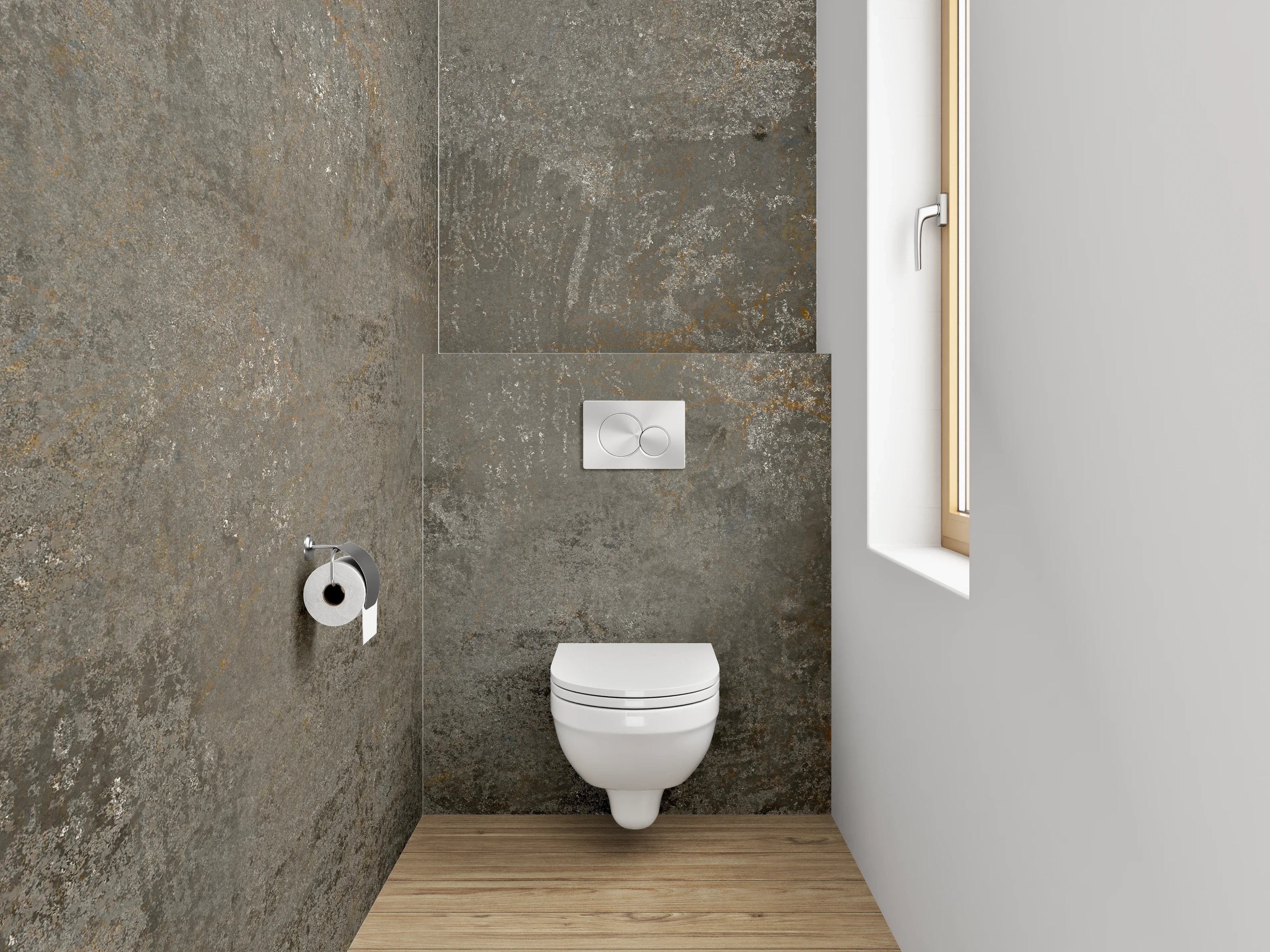 WC-Rückwand - Rustikales Beton-Design Wandmotiv