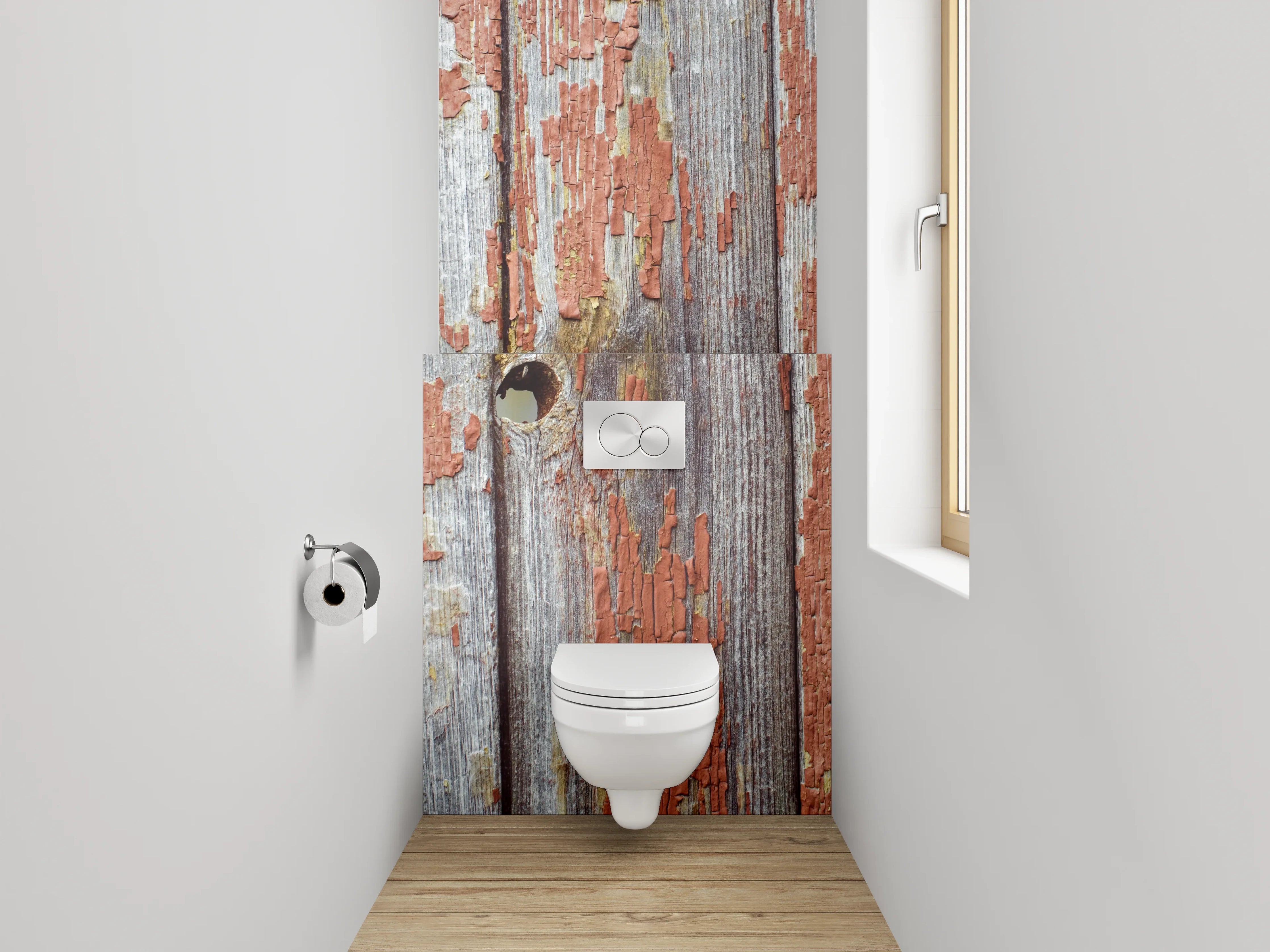 WC-Rückwand - Rustikales Holz mit Vintage-Charakter