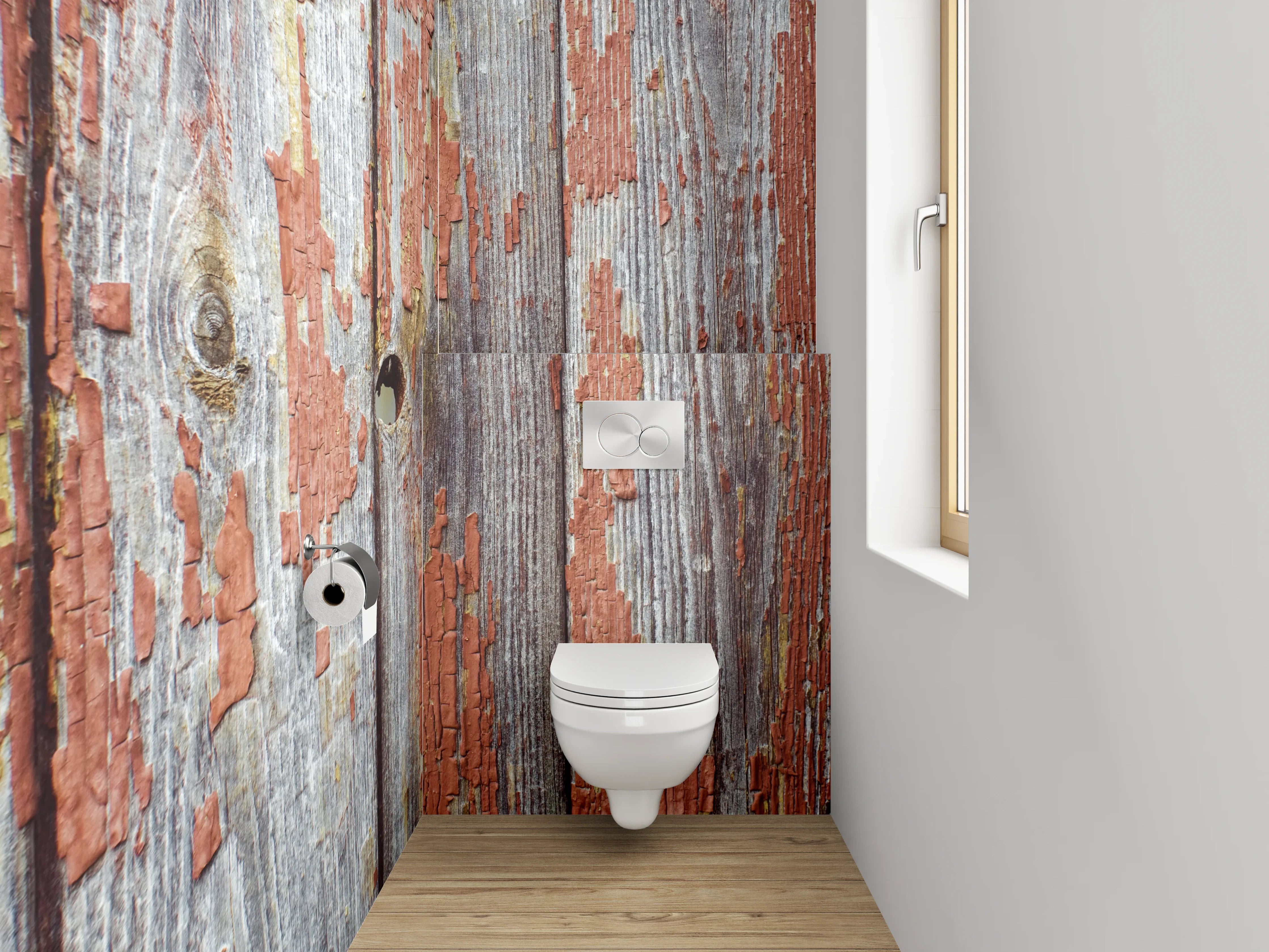 WC-Rückwand - Rustikales Holz mit Vintage-Charakter