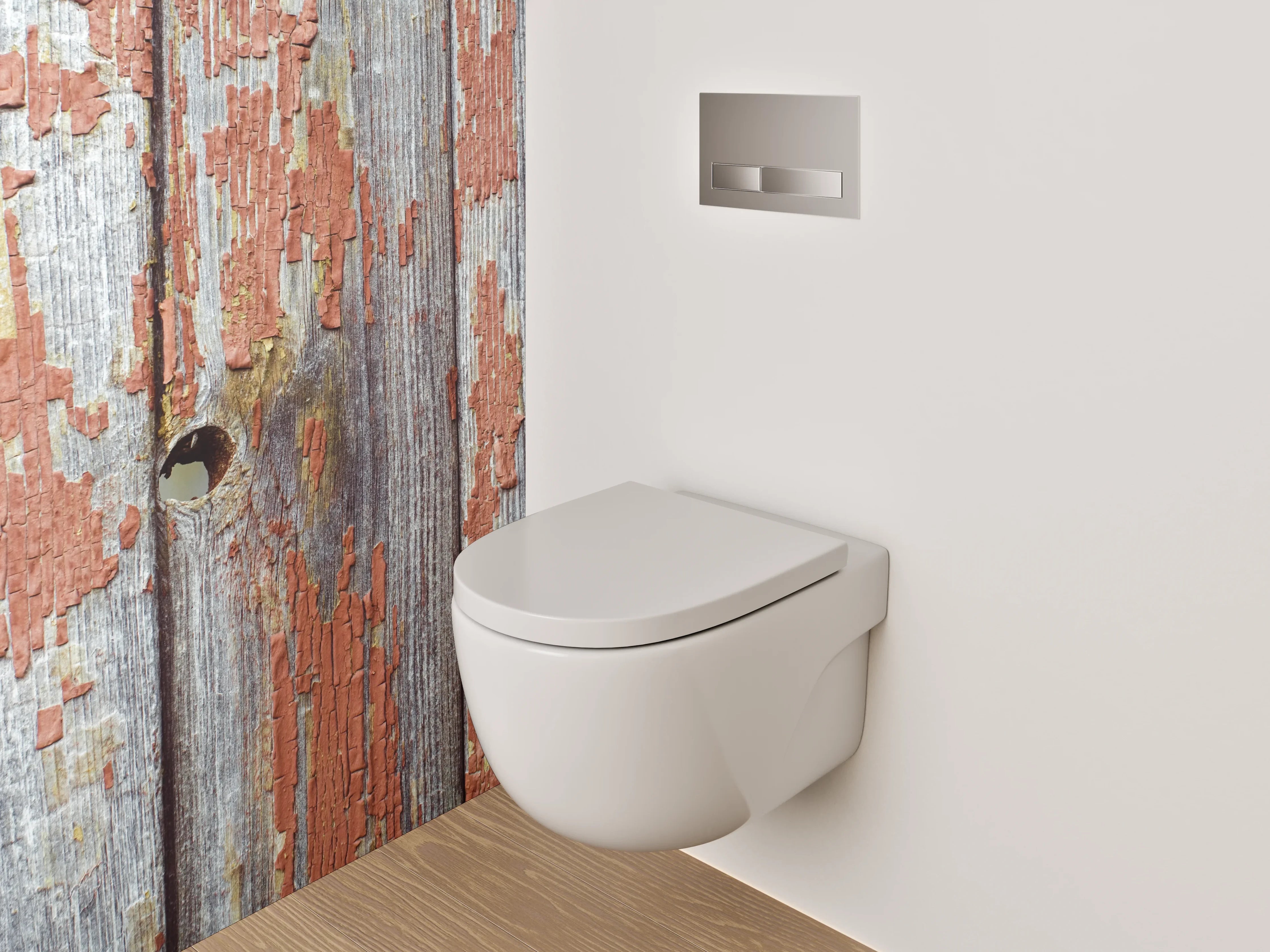 WC-Rückwand - Rustikales Holz mit Vintage-Charakter