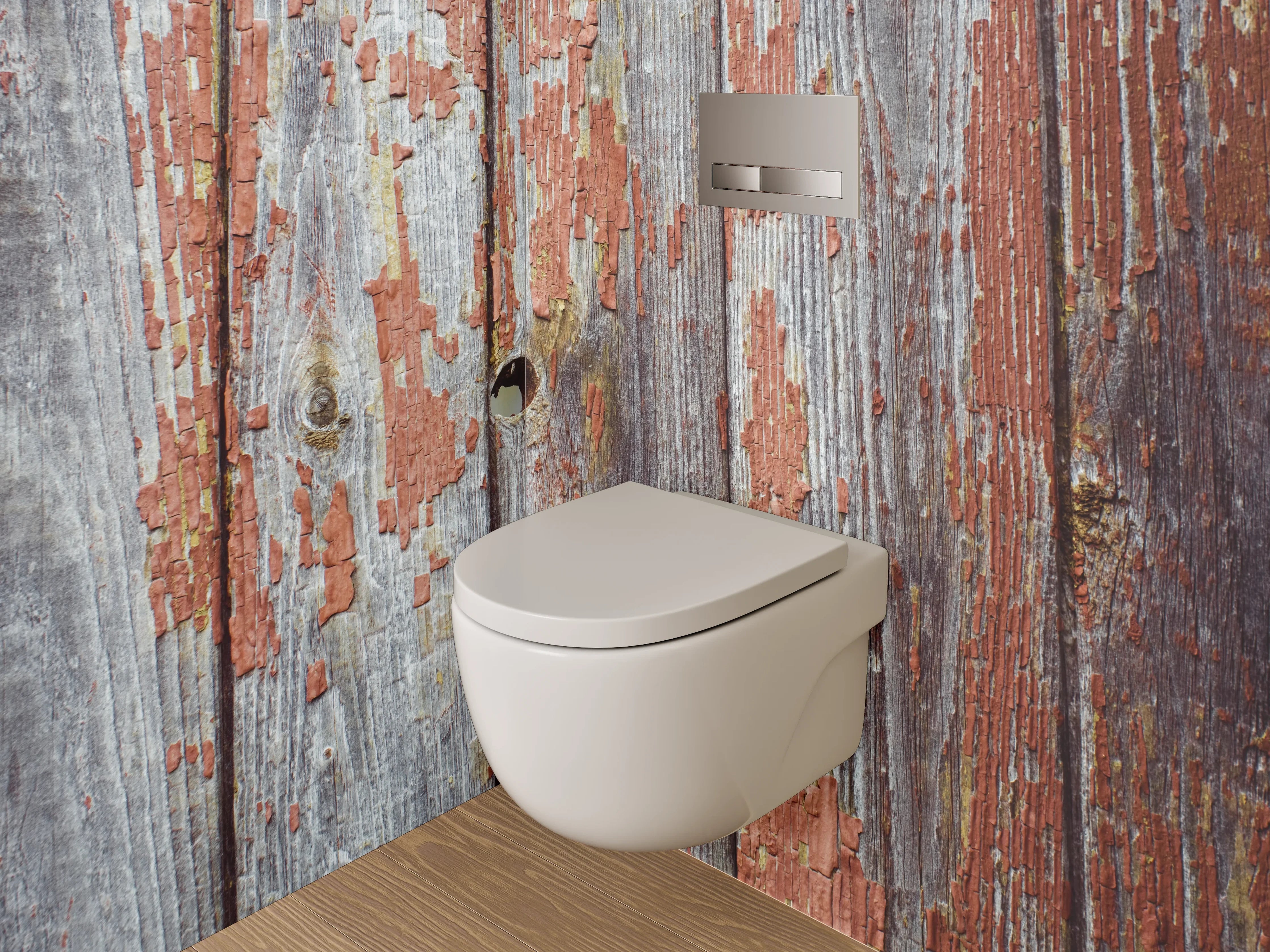 WC-Rückwand - Rustikales Holz mit Vintage-Charakter