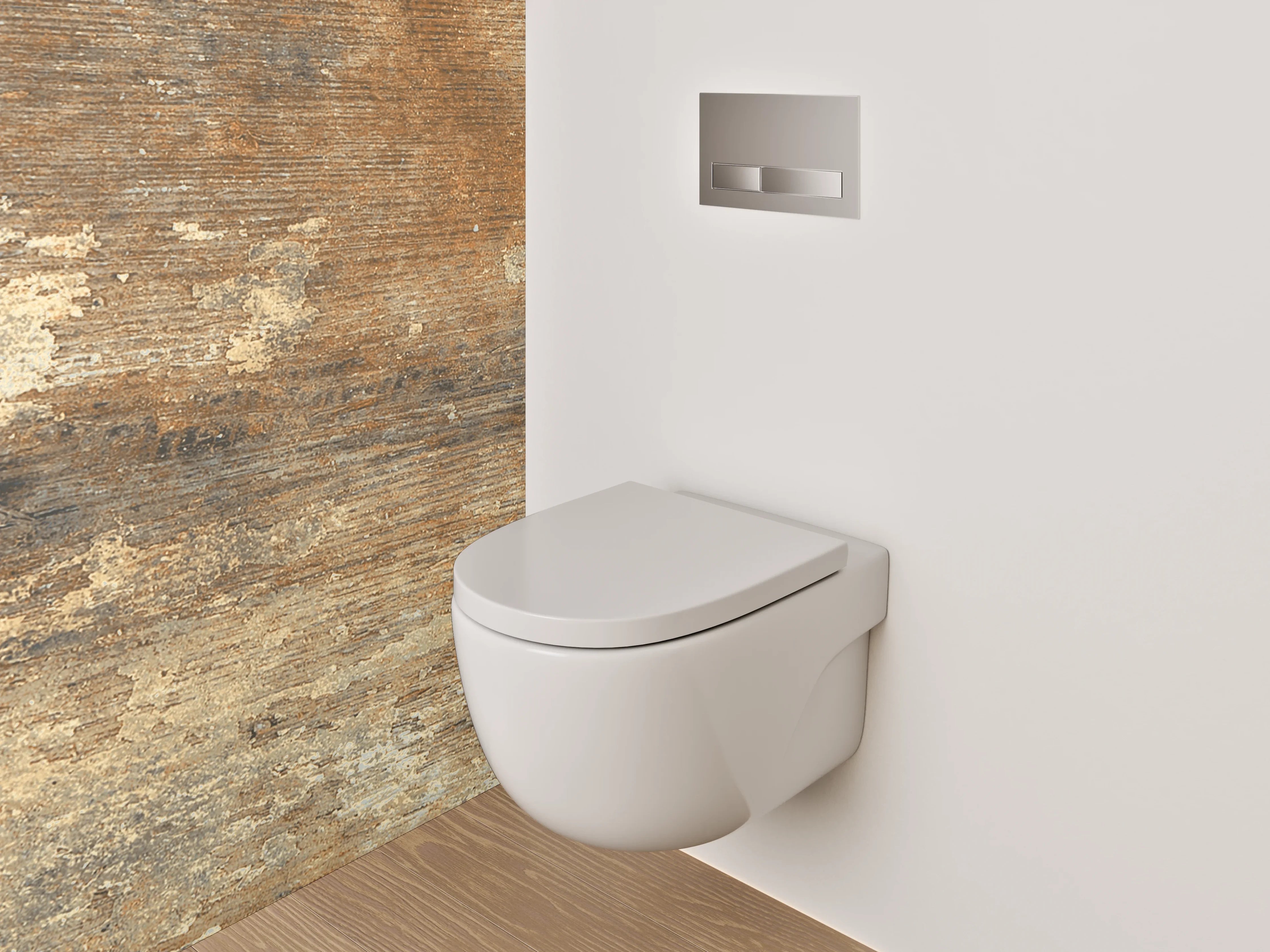 WC-Rückwand - Rustikales Holzoptik-Design Braun Beige