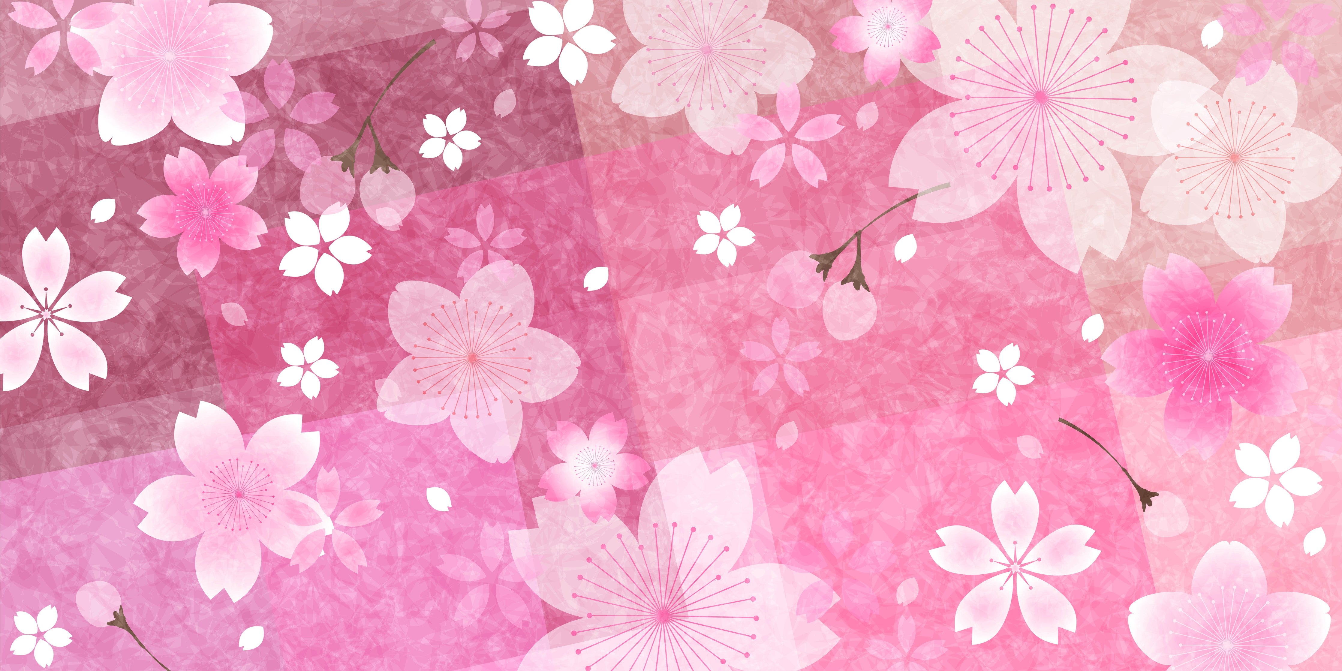 WC-Rückwand-Sakura Blüten Aquarell Pink