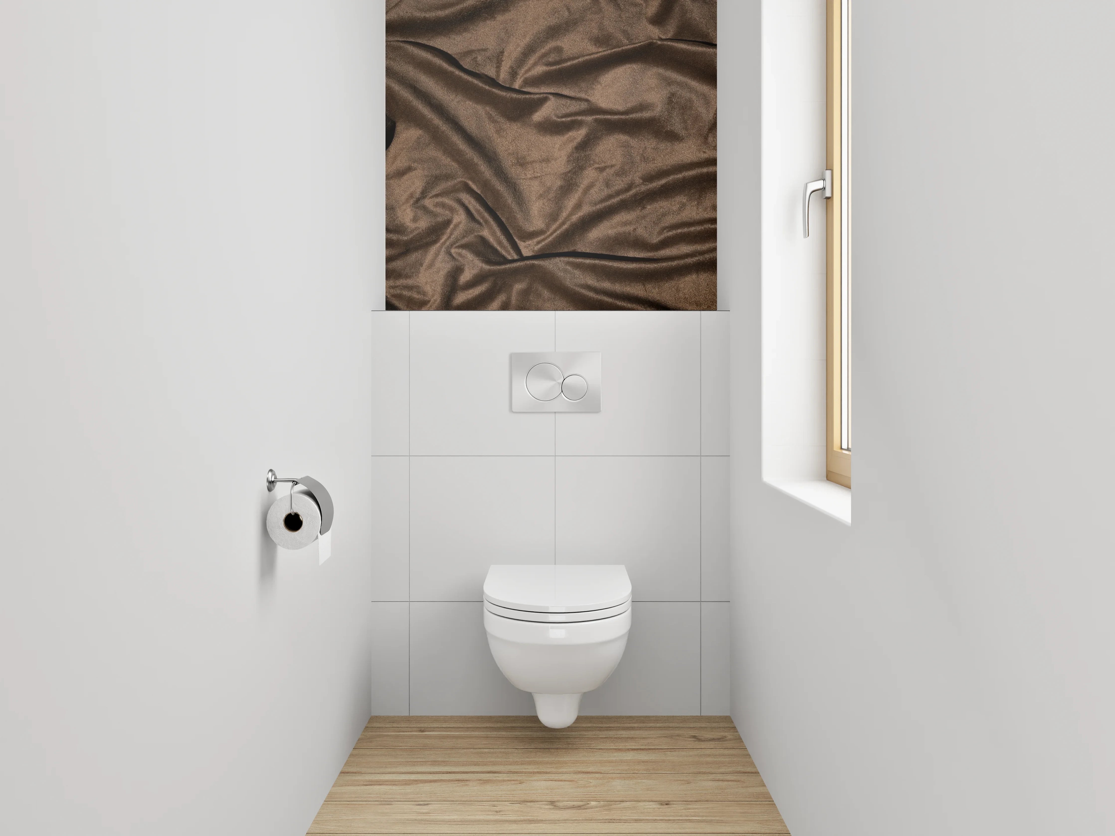 WC-Rückwand - Samtoptik Braun Stoffstruktur