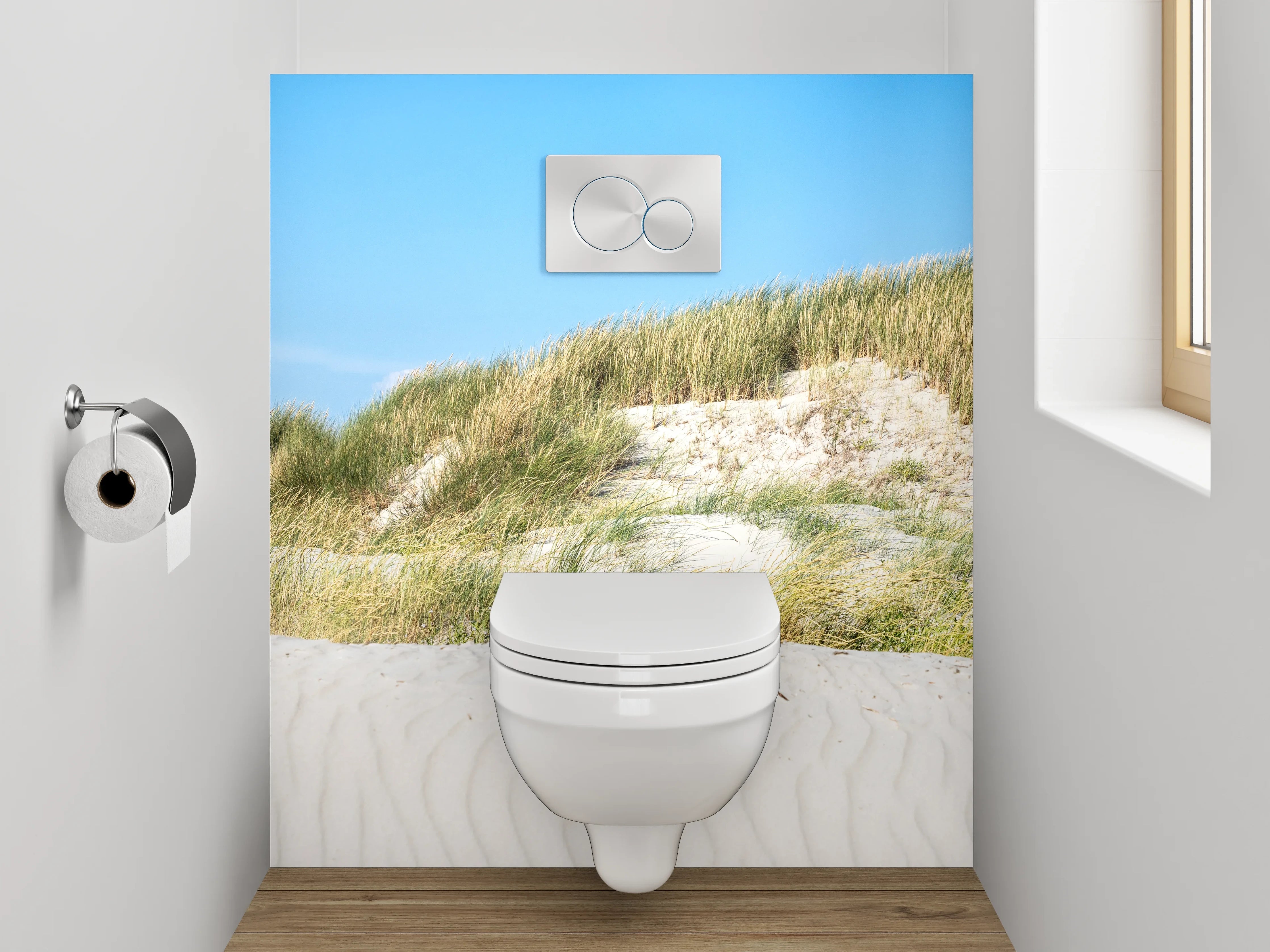 WC-Rückwand - Sanddünen unter blauem Himmel