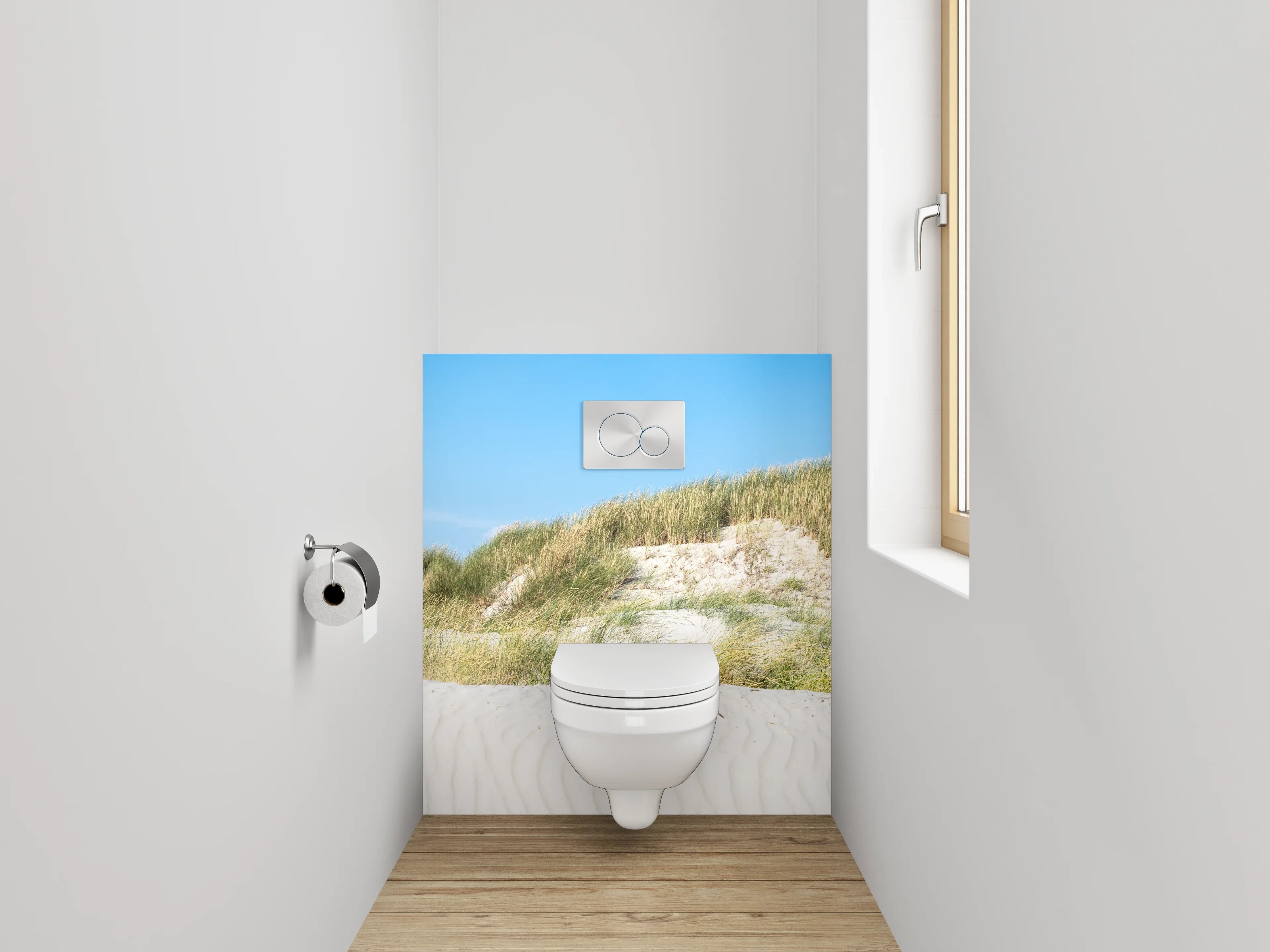 WC-Rückwand - Sanddünen unter blauem Himmel