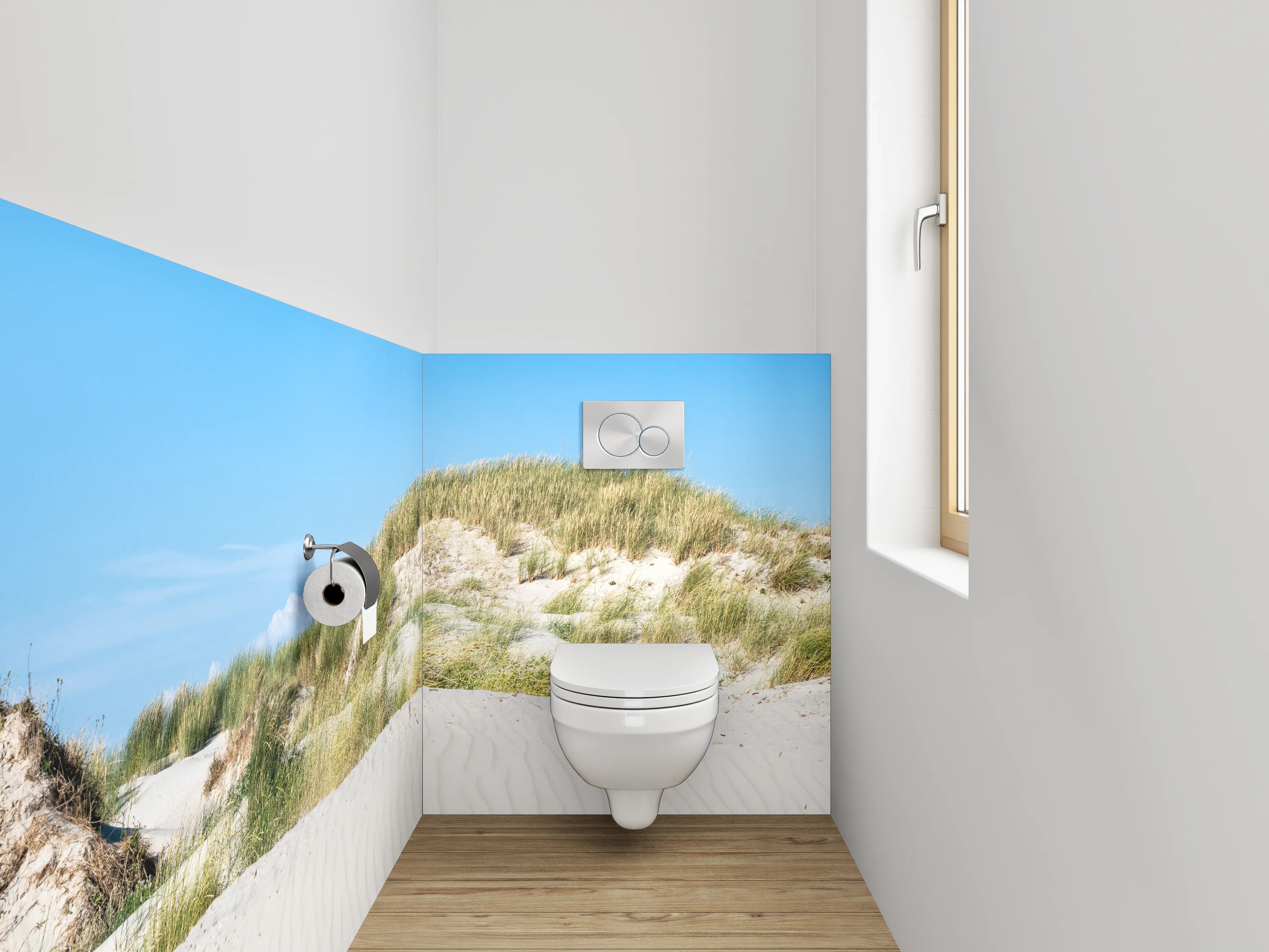 WC-Rückwand - Sanddünen unter blauem Himmel
