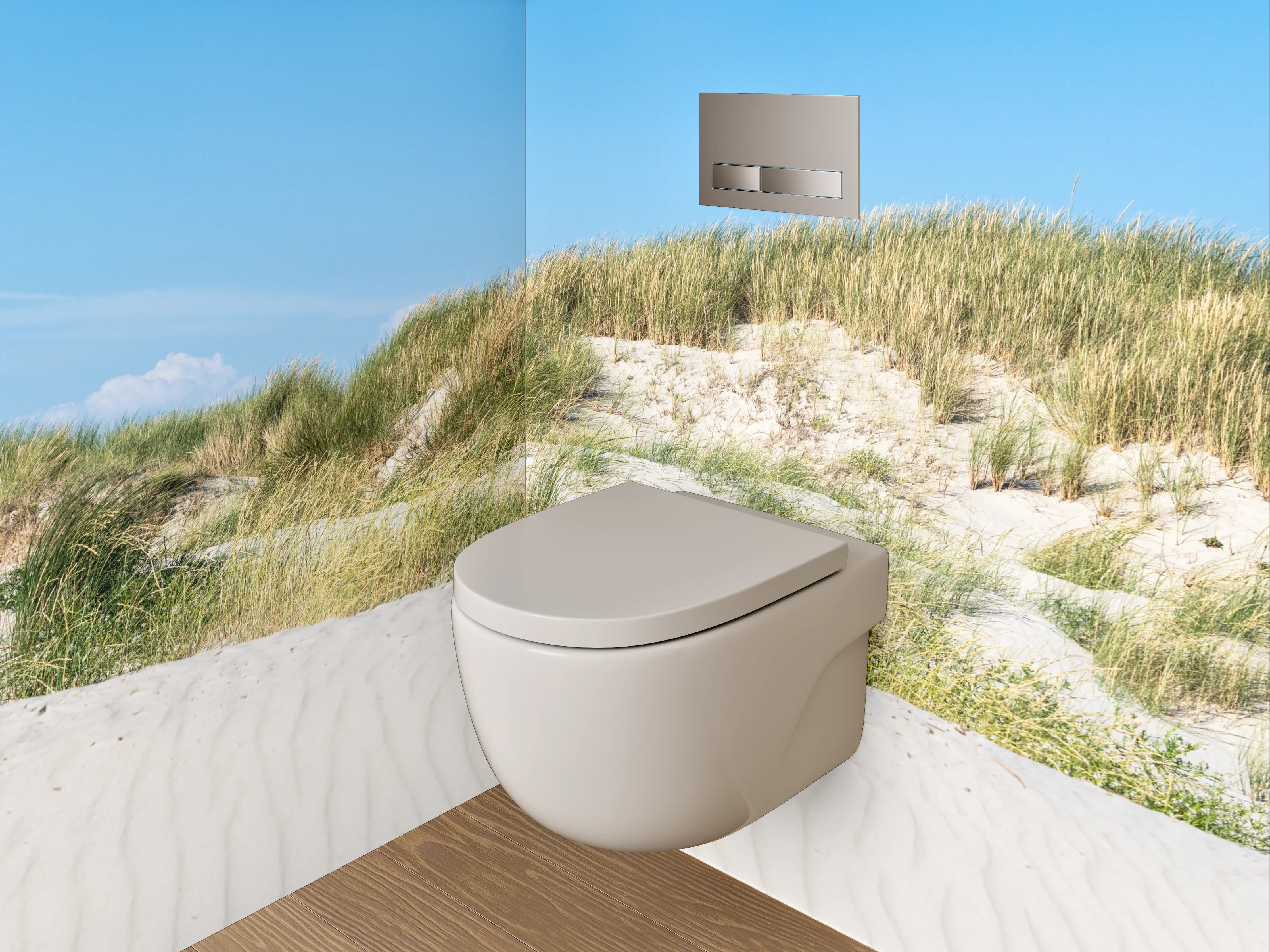 WC-Rückwand - Sanddünen unter blauem Himmel