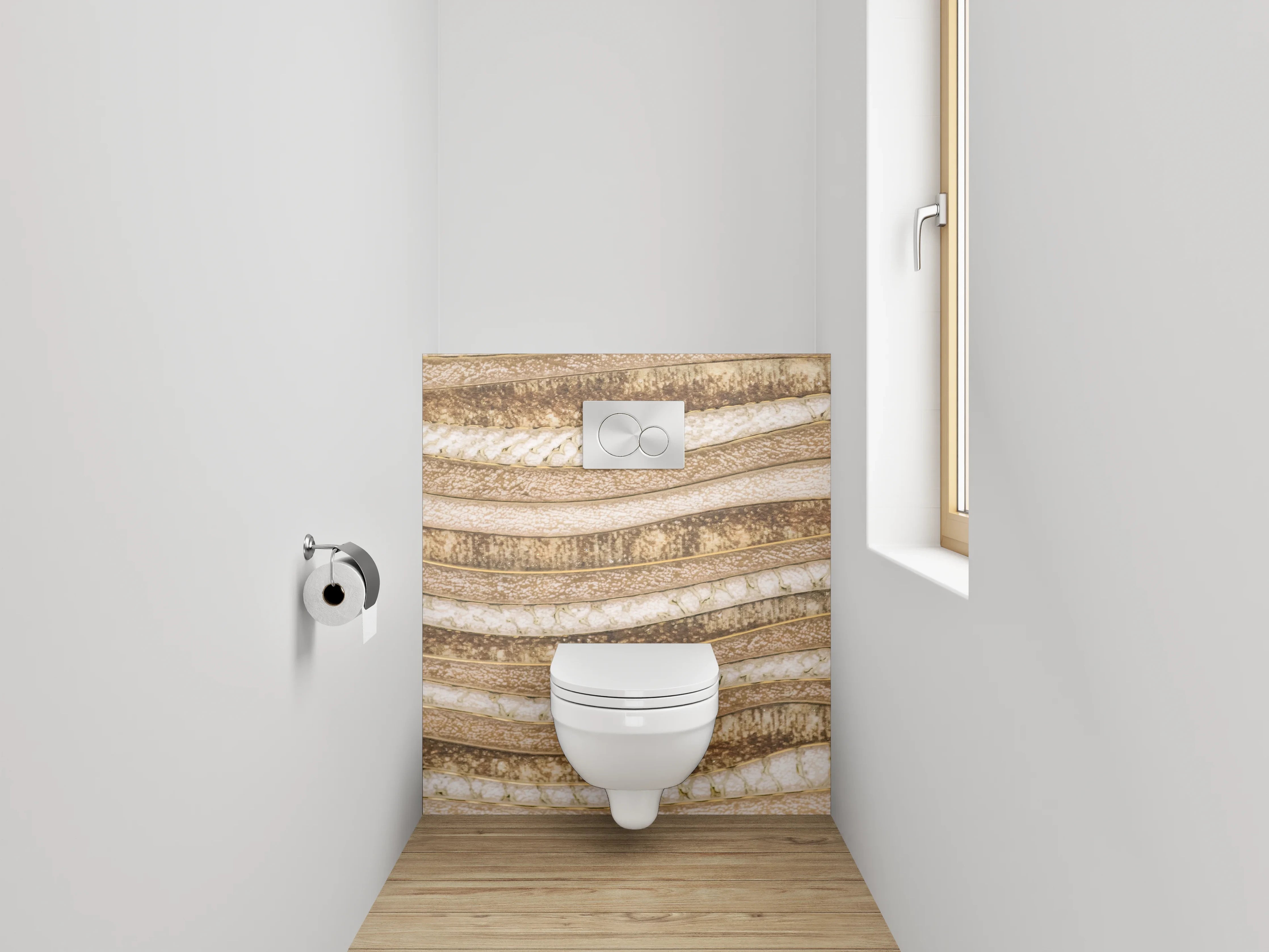 WC-Rückwand - Sandstein Wellenmuster Natur