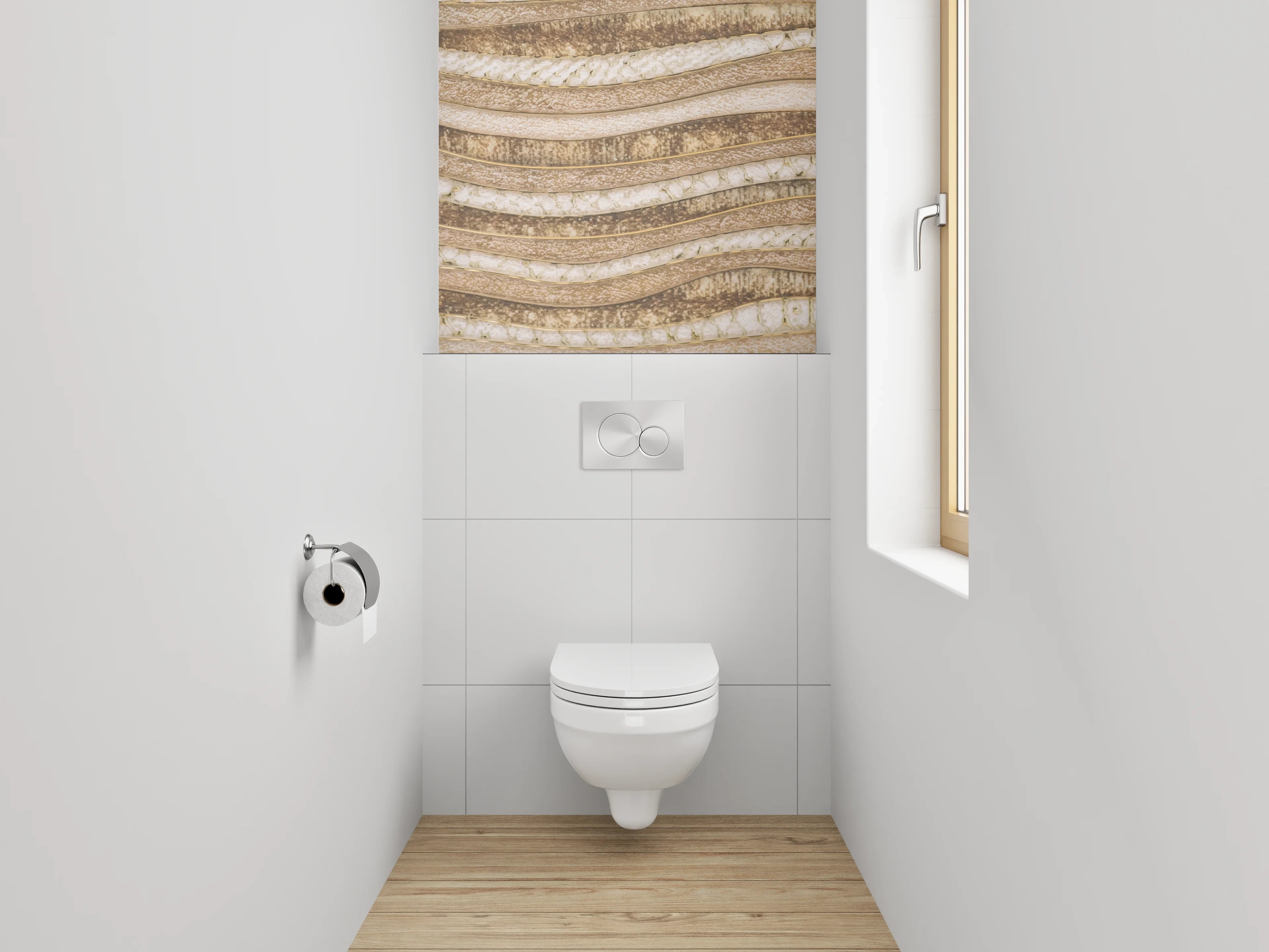 WC-Rückwand - Sandstein Wellenmuster Natur