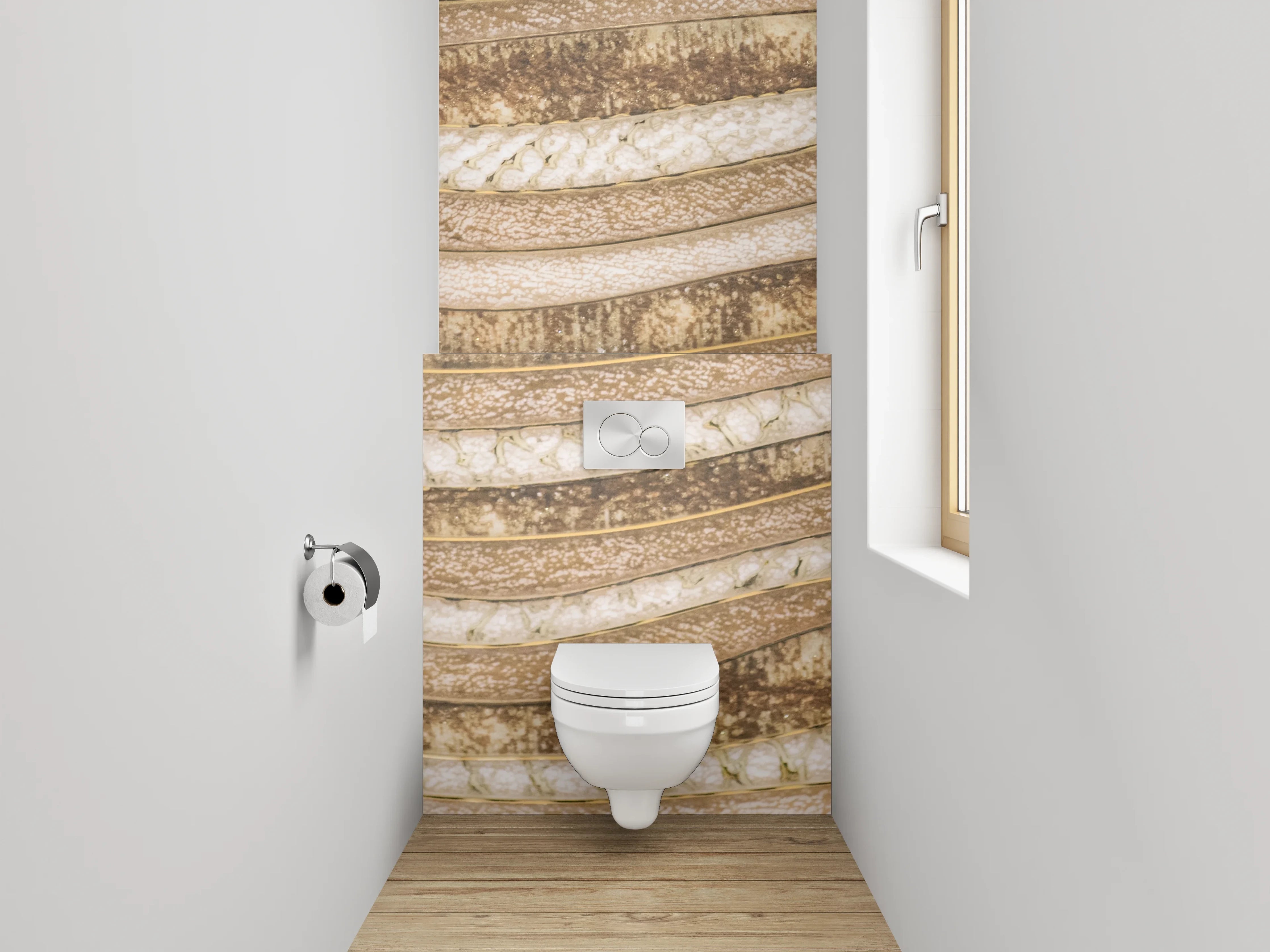 WC-Rückwand - Sandstein Wellenmuster Natur