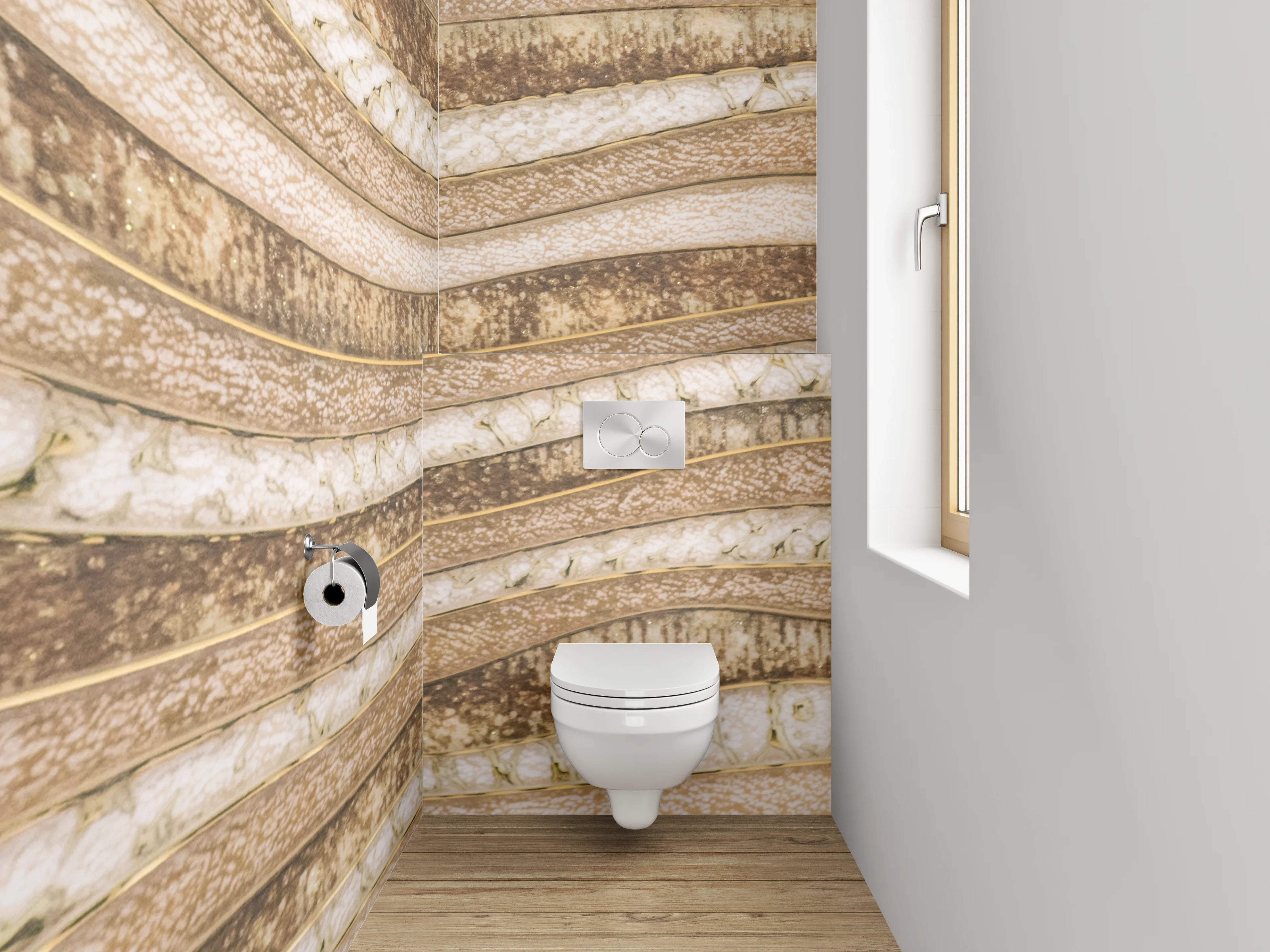 WC-Rückwand - Sandstein Wellenmuster Natur