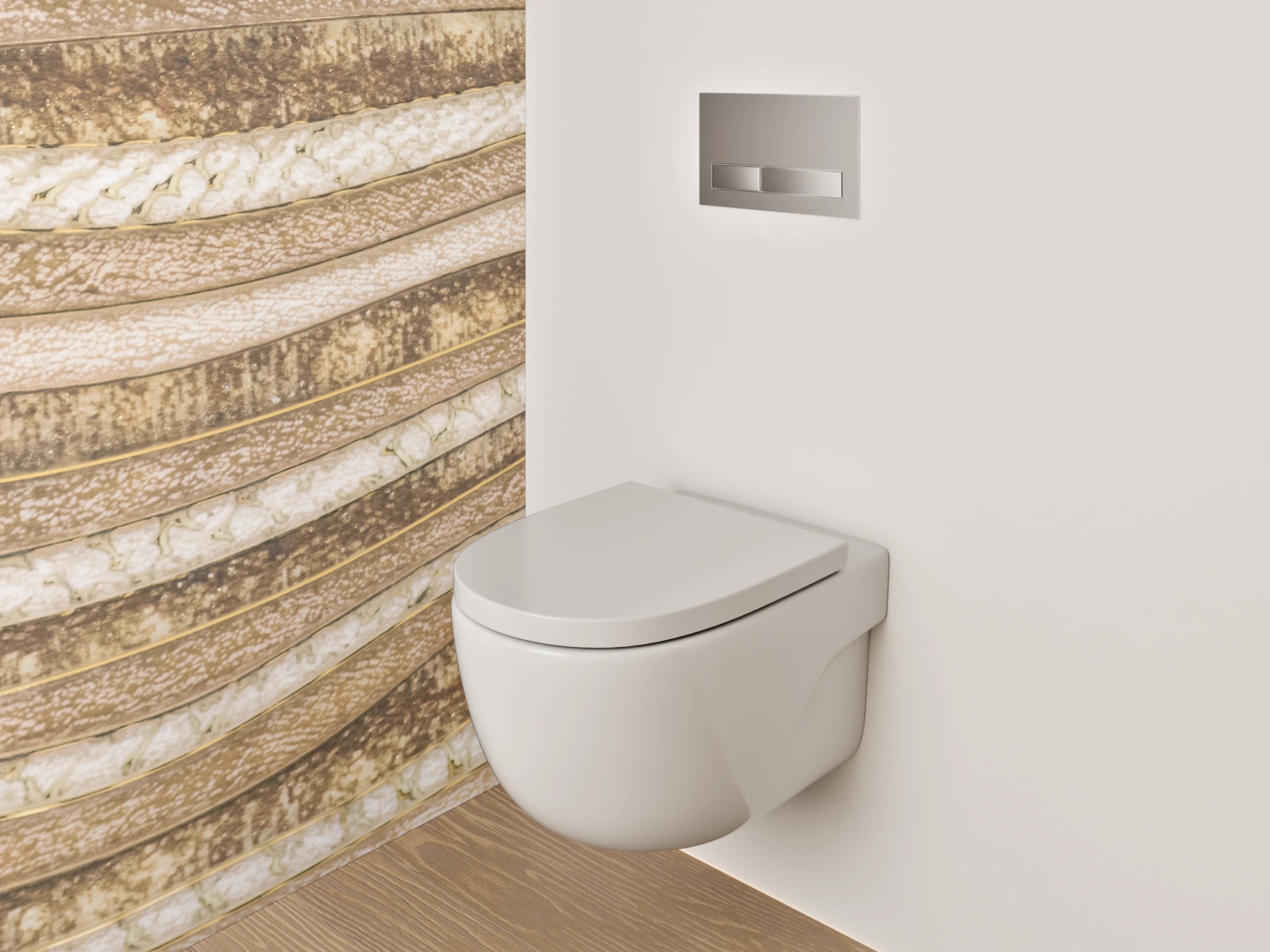 WC-Rückwand - Sandstein Wellenmuster Natur