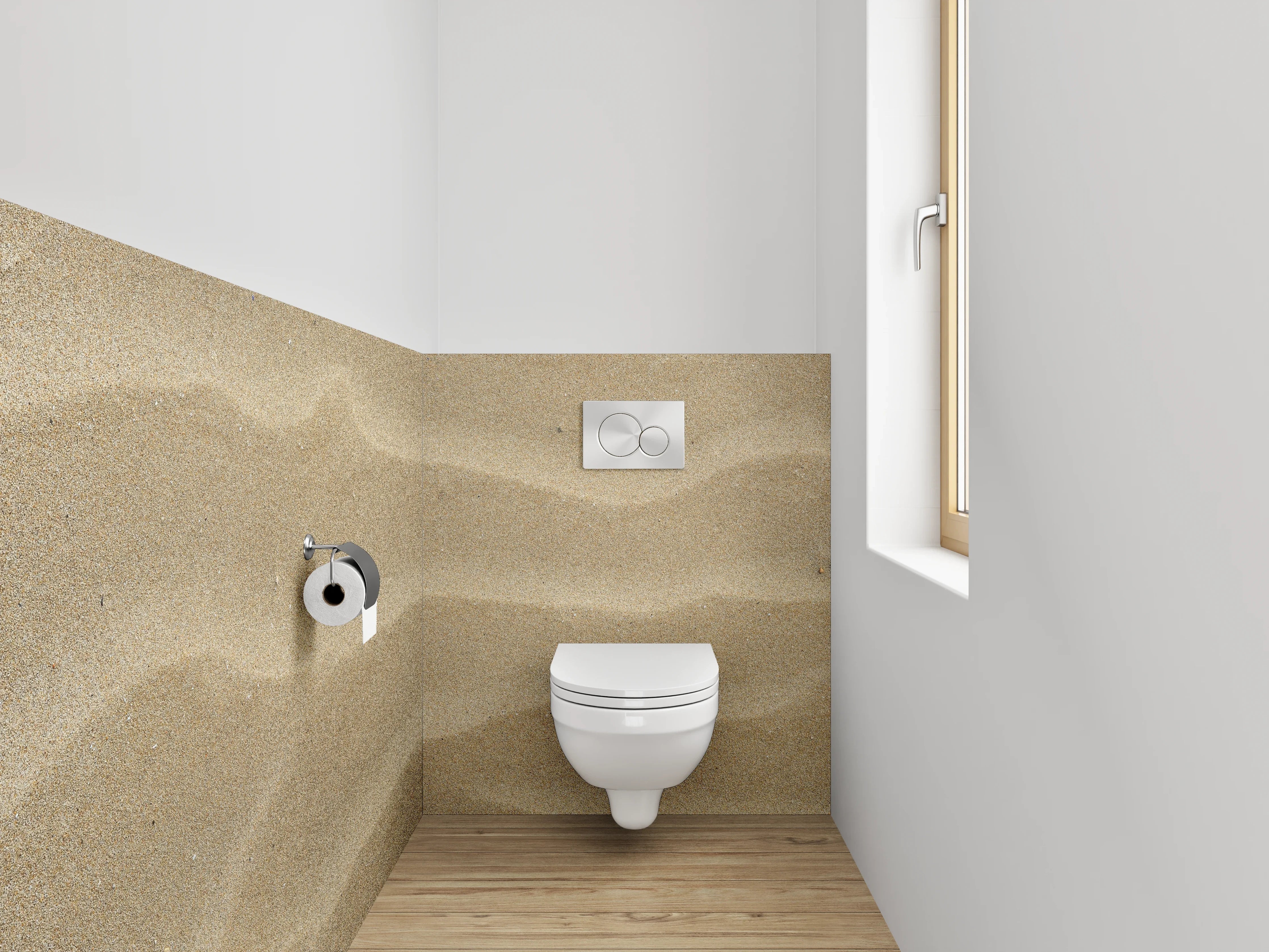 WC-Rückwand - Sandstruktur Natur Strandmuster