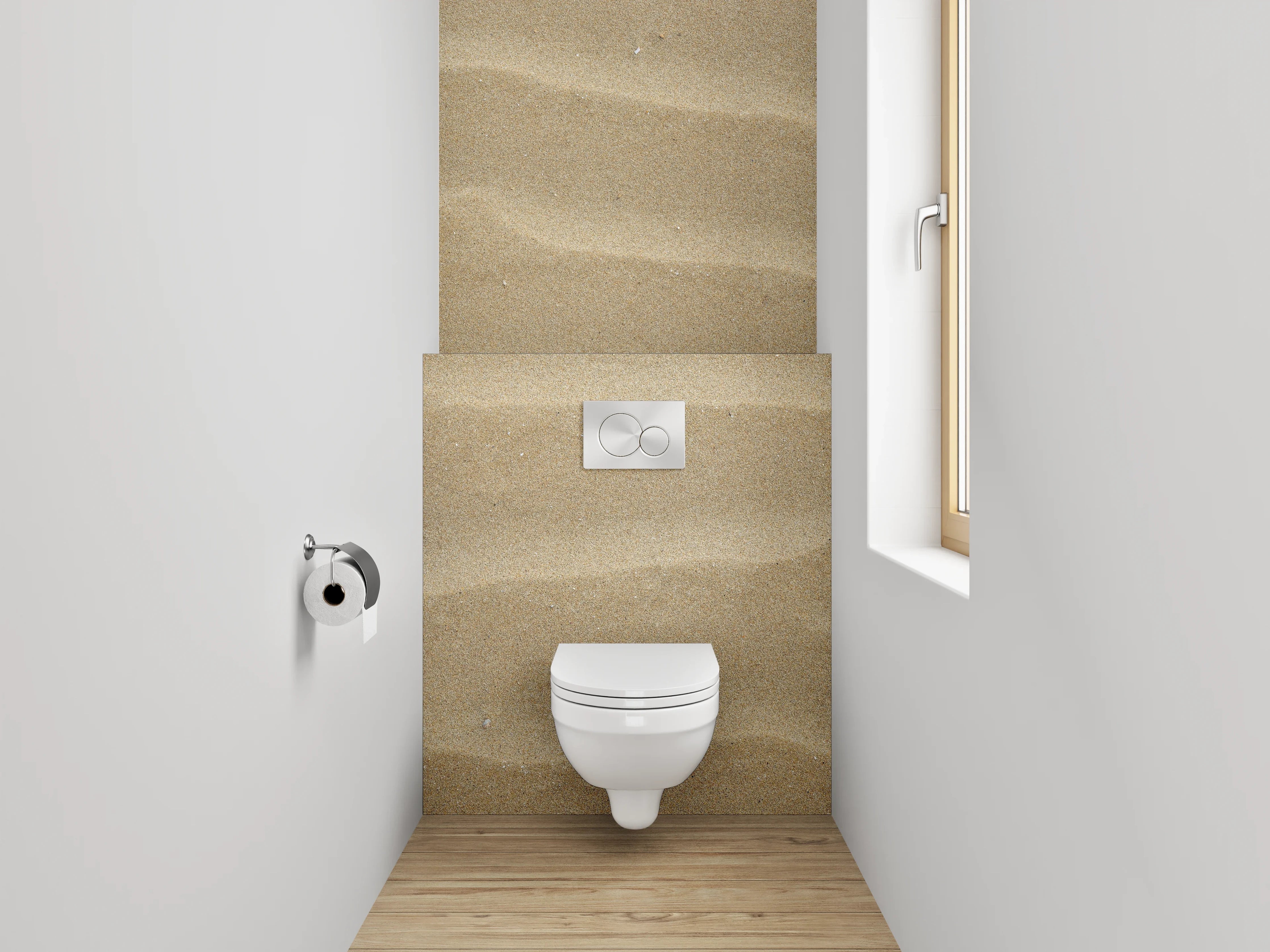 WC-Rückwand - Sandstruktur Natur Strandmuster
