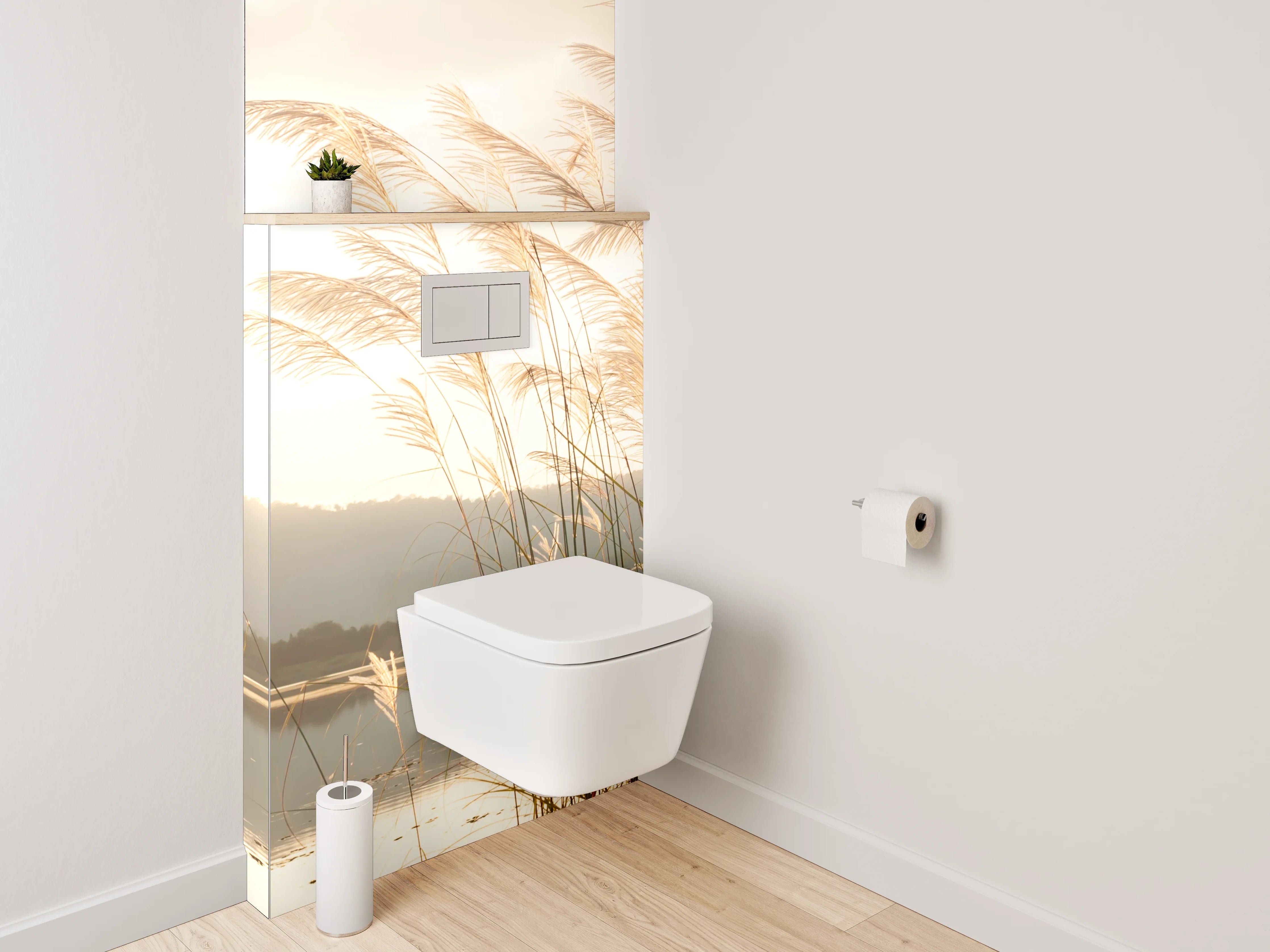 WC-Rückwand - Sanfte Gräser am Seeufer
