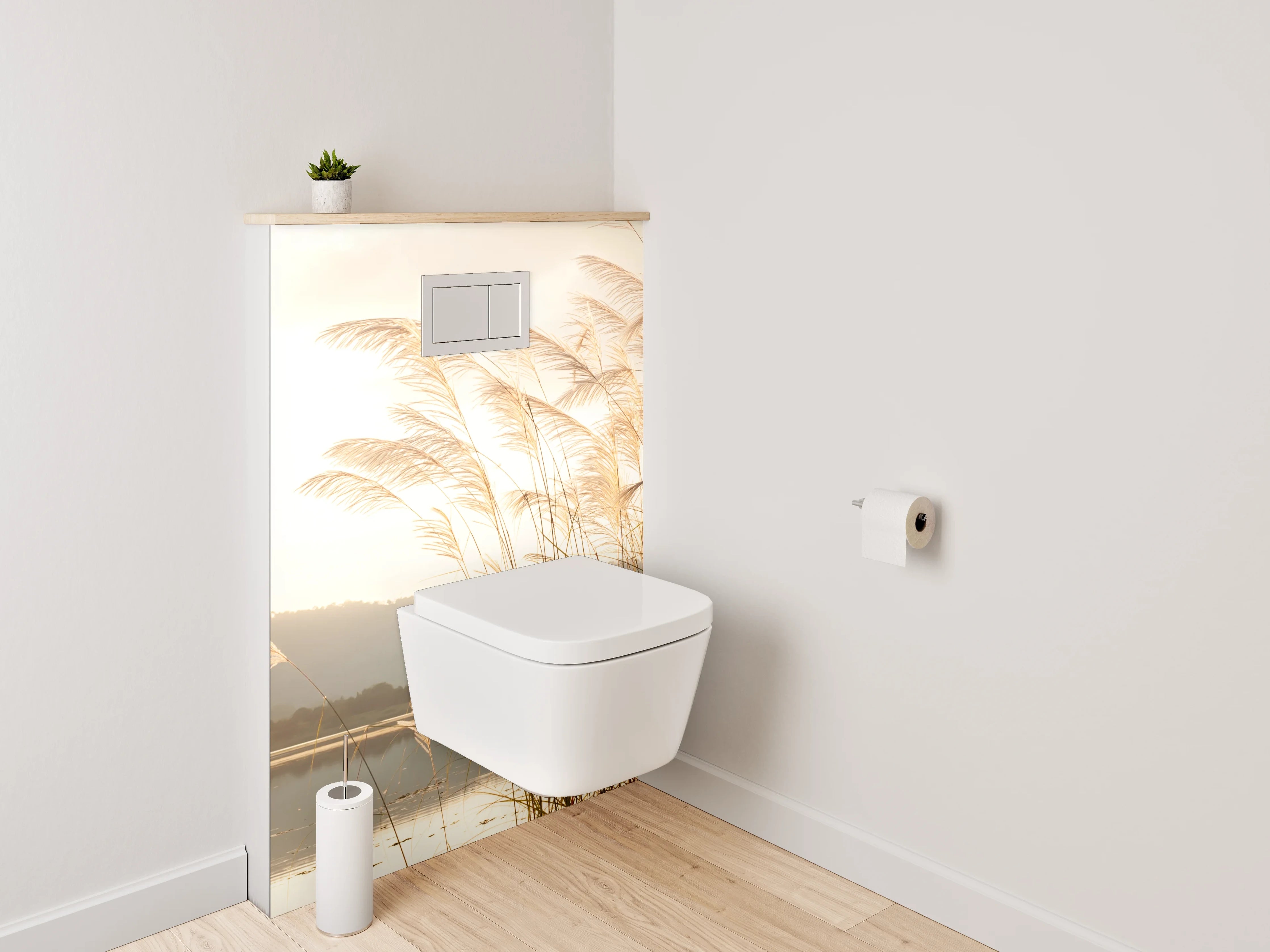 WC-Rückwand - Sanfte Gräser am Seeufer