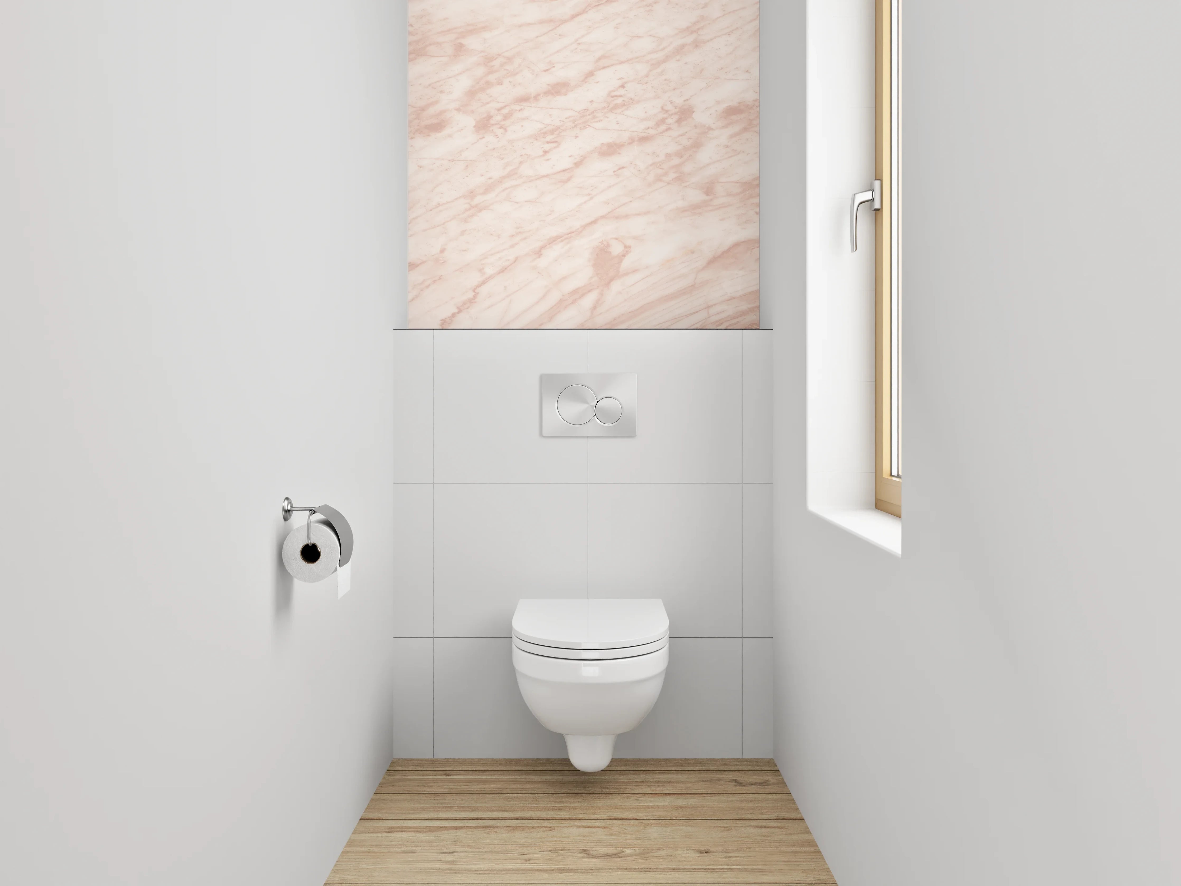 WC-Rückwand - Sanfte Hellrosa Marmor-Textur