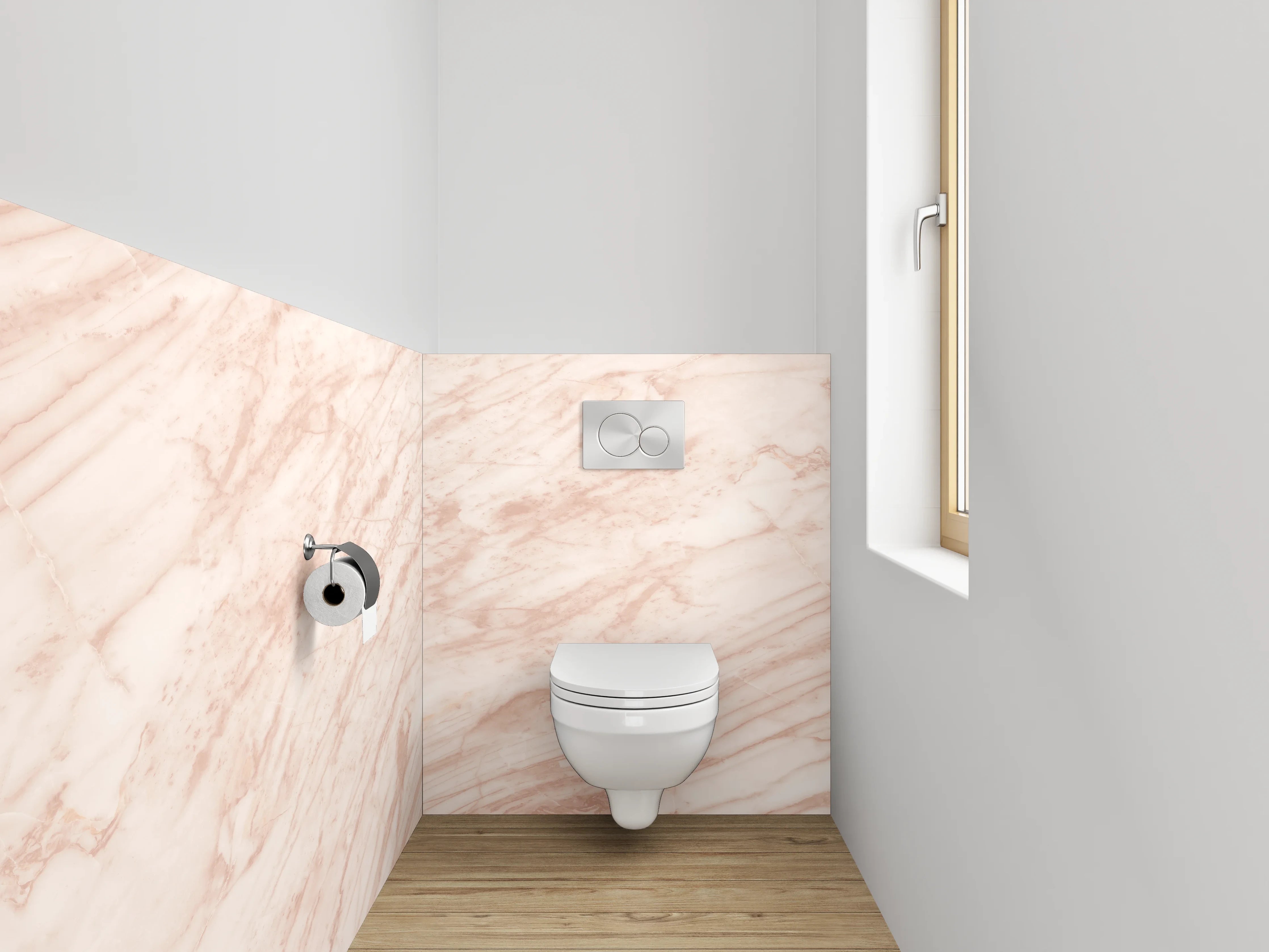 WC-Rückwand - Sanfte Hellrosa Marmor-Textur