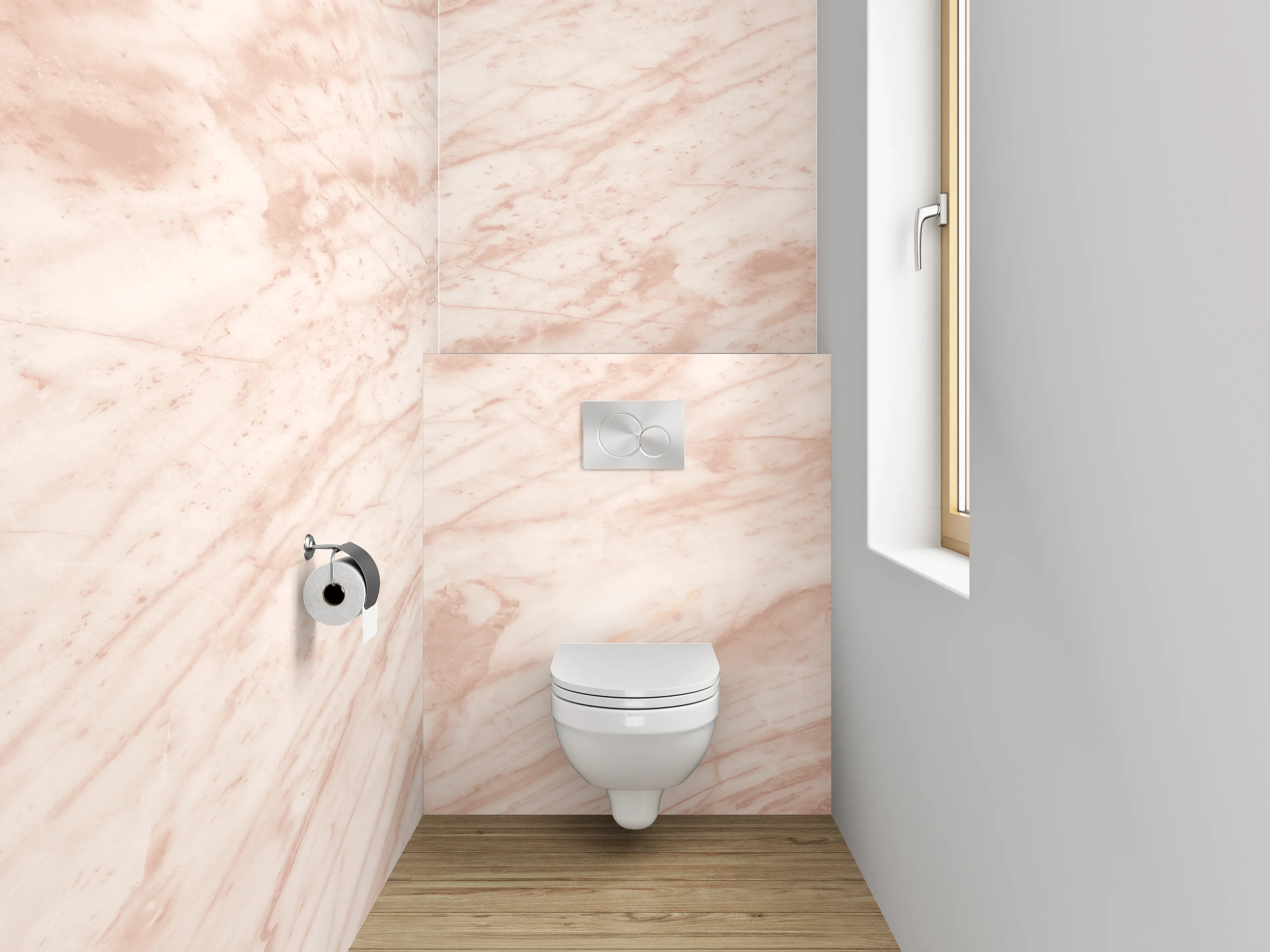 WC-Rückwand - Sanfte Hellrosa Marmor-Textur