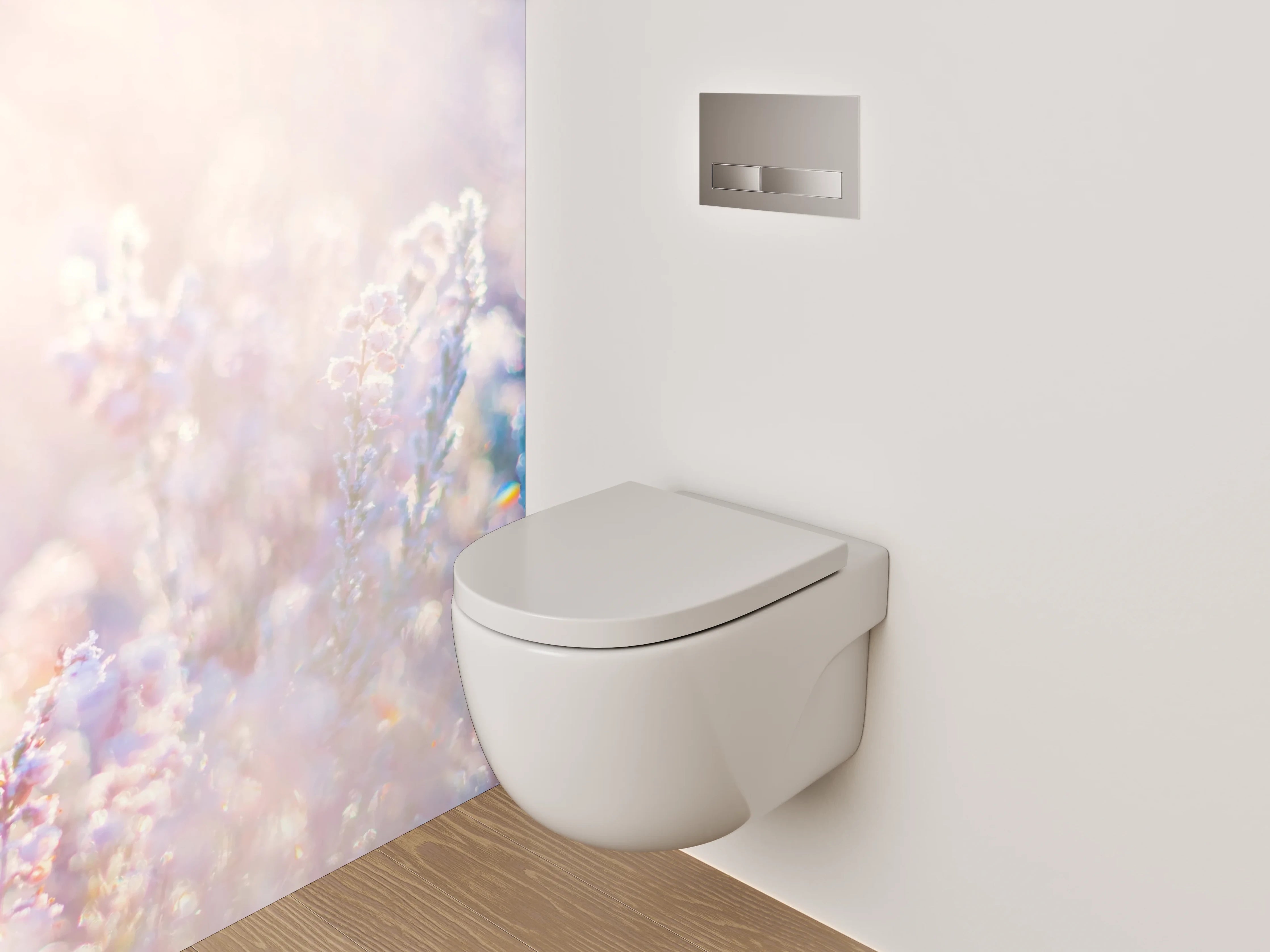 WC-Rückwand - Sanfte Lavendelwiese im Morgenlicht