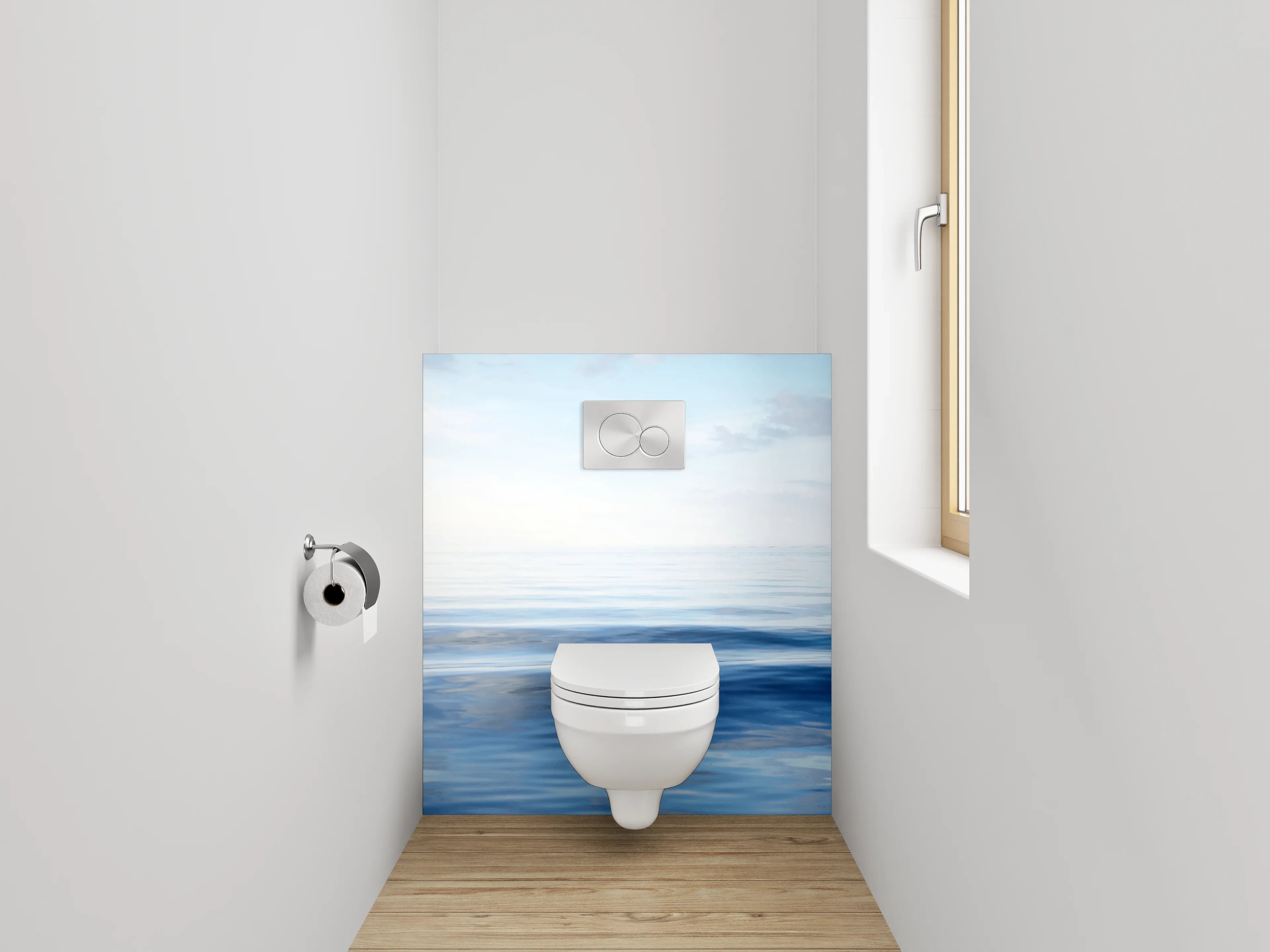 WC-Rückwand - Sanfte Meereswellen Panorama