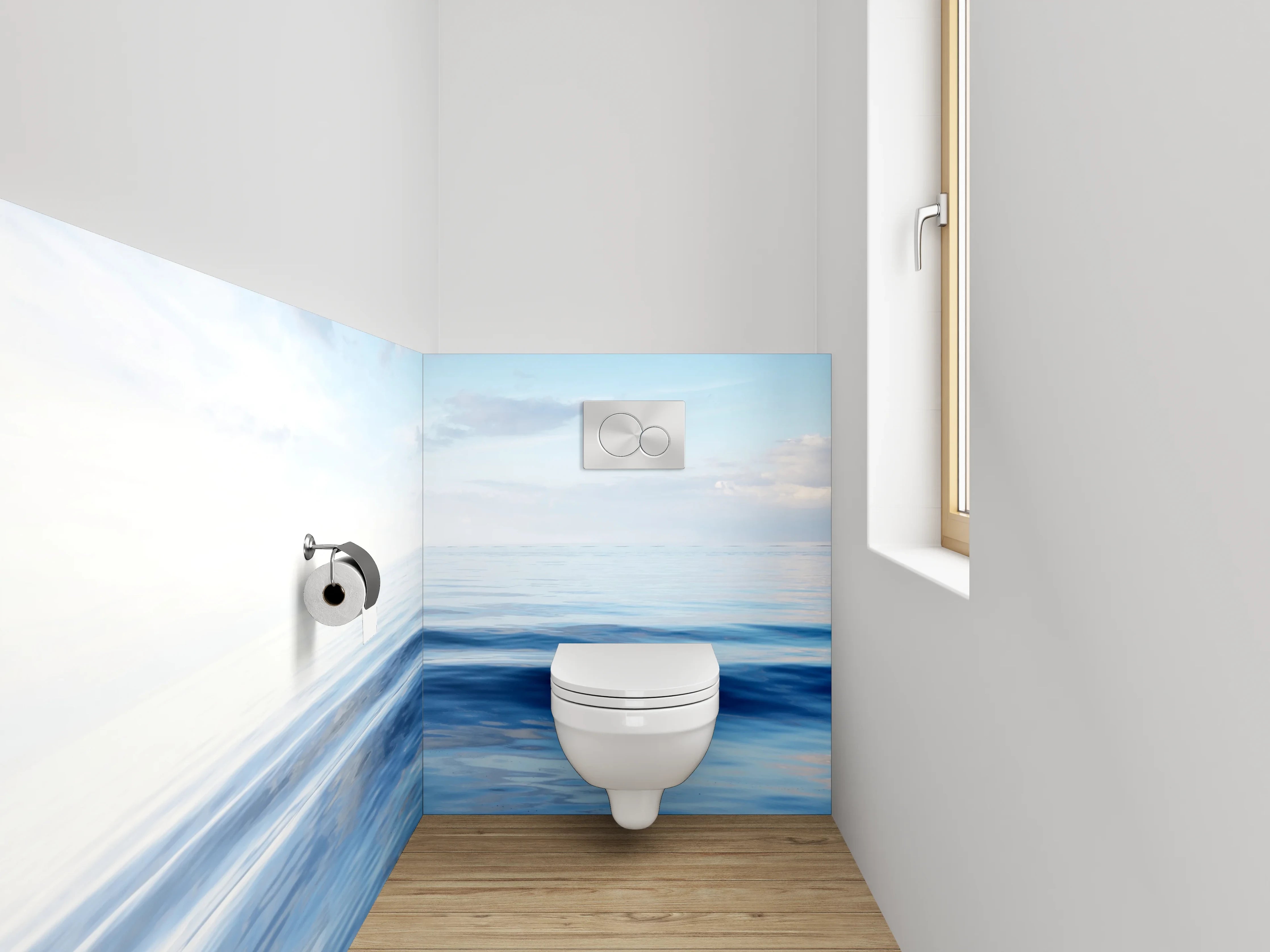 WC-Rückwand - Sanfte Meereswellen Panorama