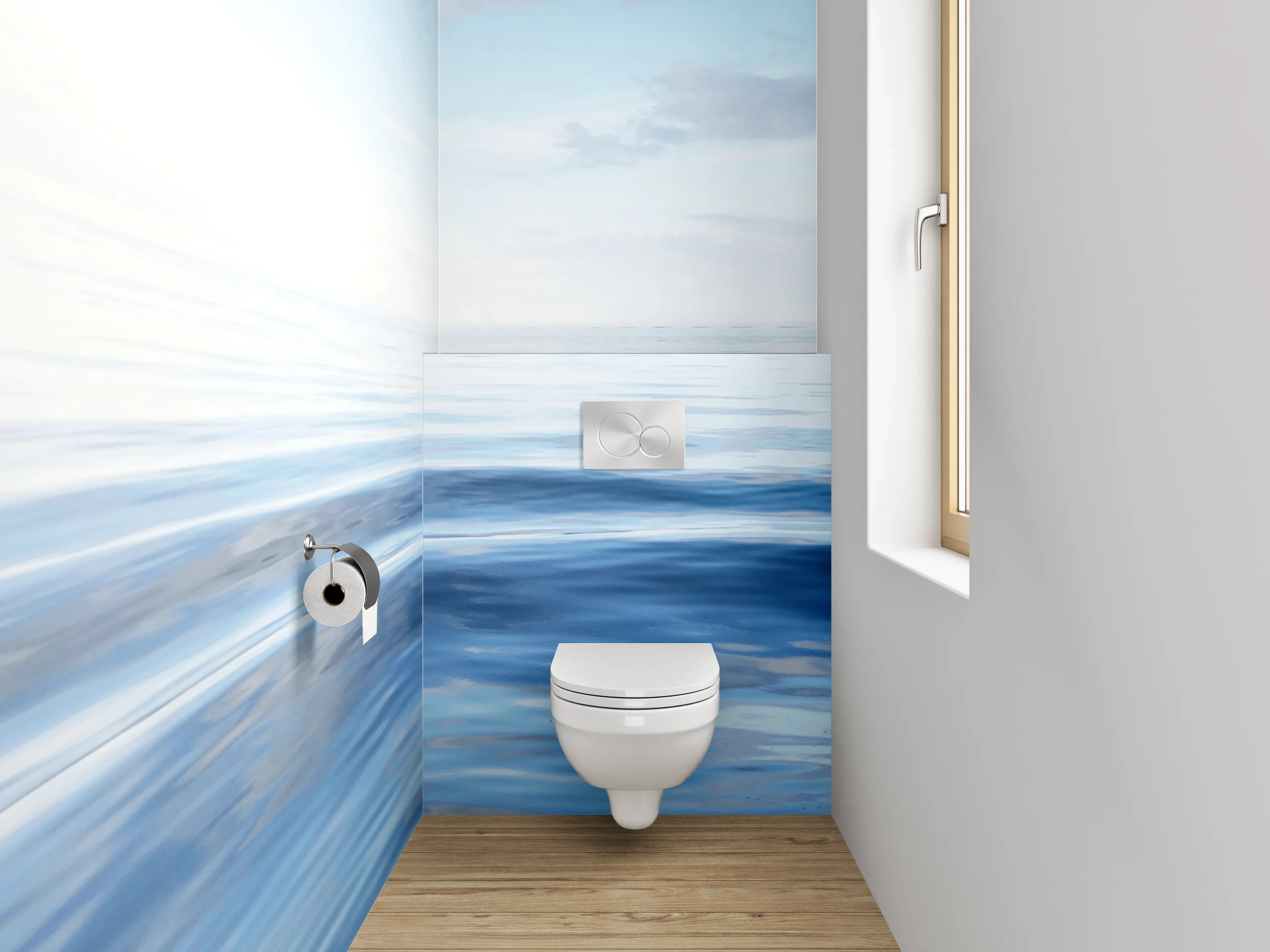 WC-Rückwand - Sanfte Meereswellen Panorama