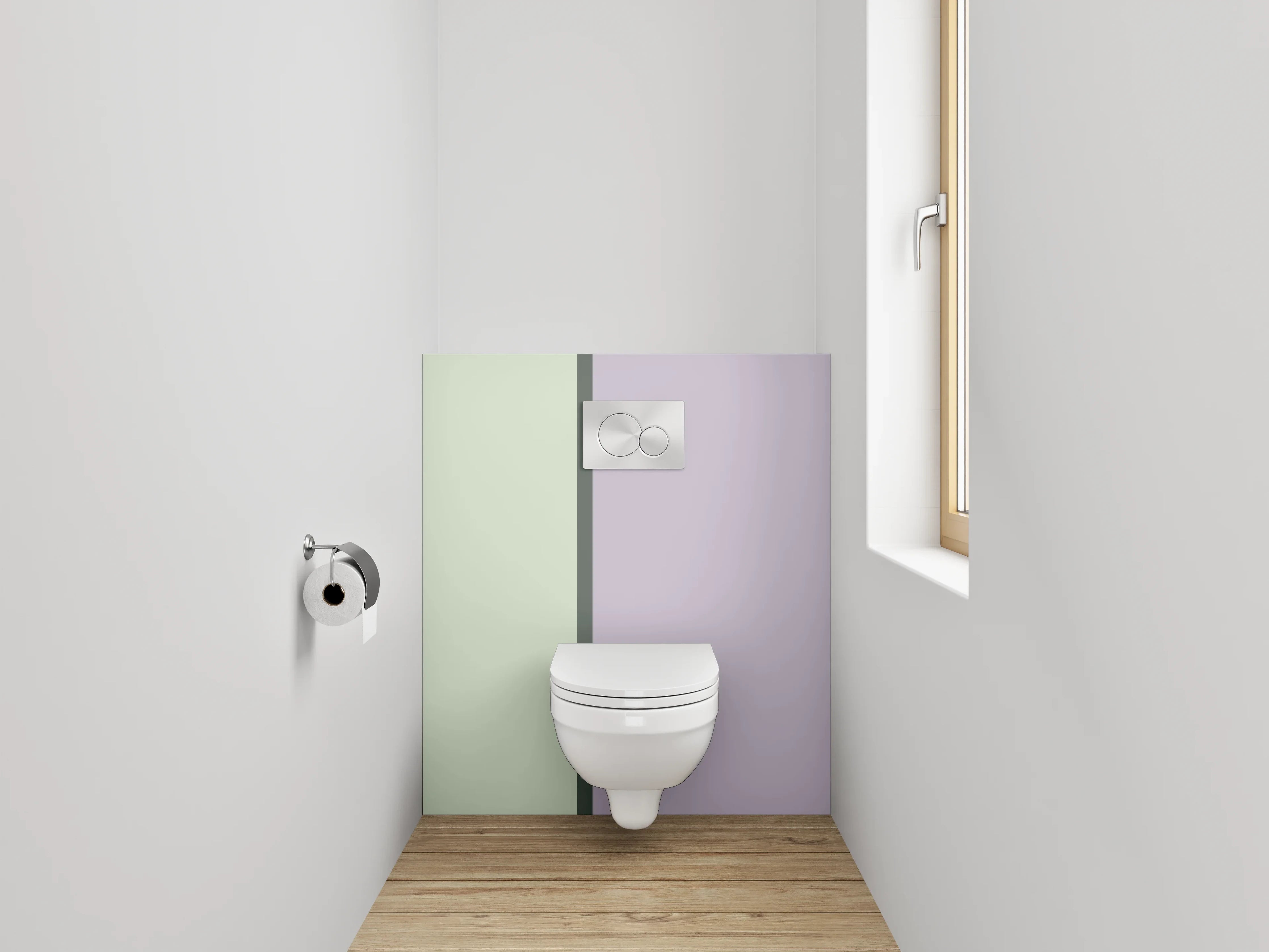 WC-Rückwand - Sanfte Pastellfarben im Doppelbild