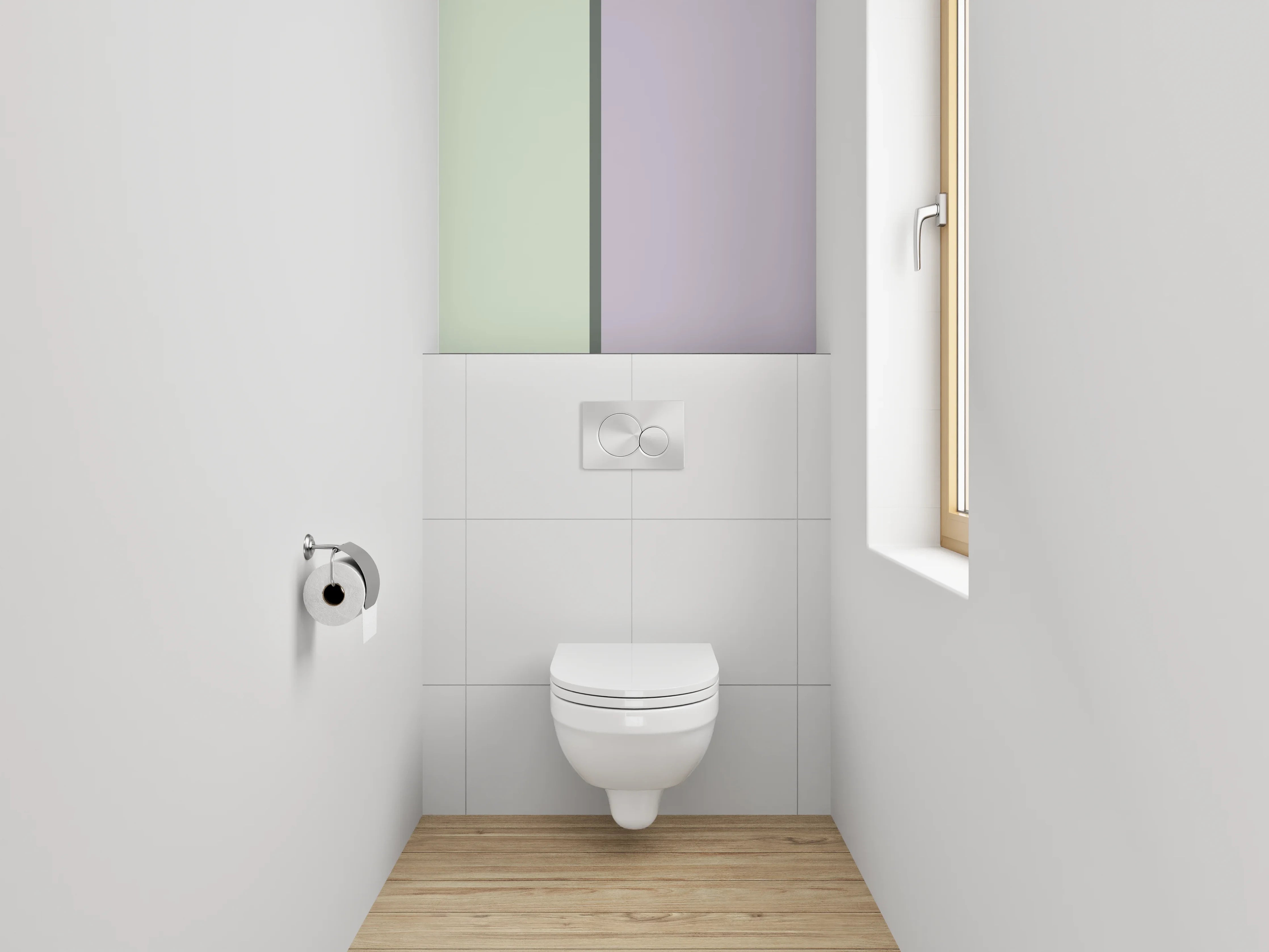WC-Rückwand - Sanfte Pastellfarben im Doppelbild