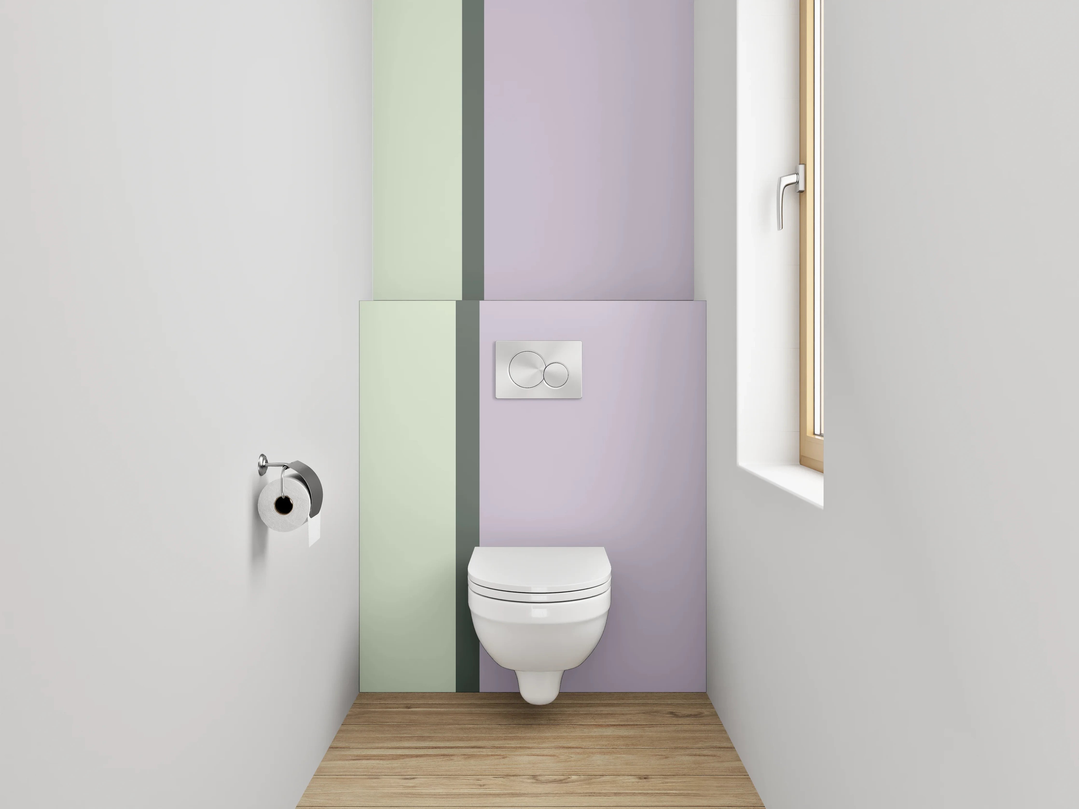WC-Rückwand - Sanfte Pastellfarben im Doppelbild