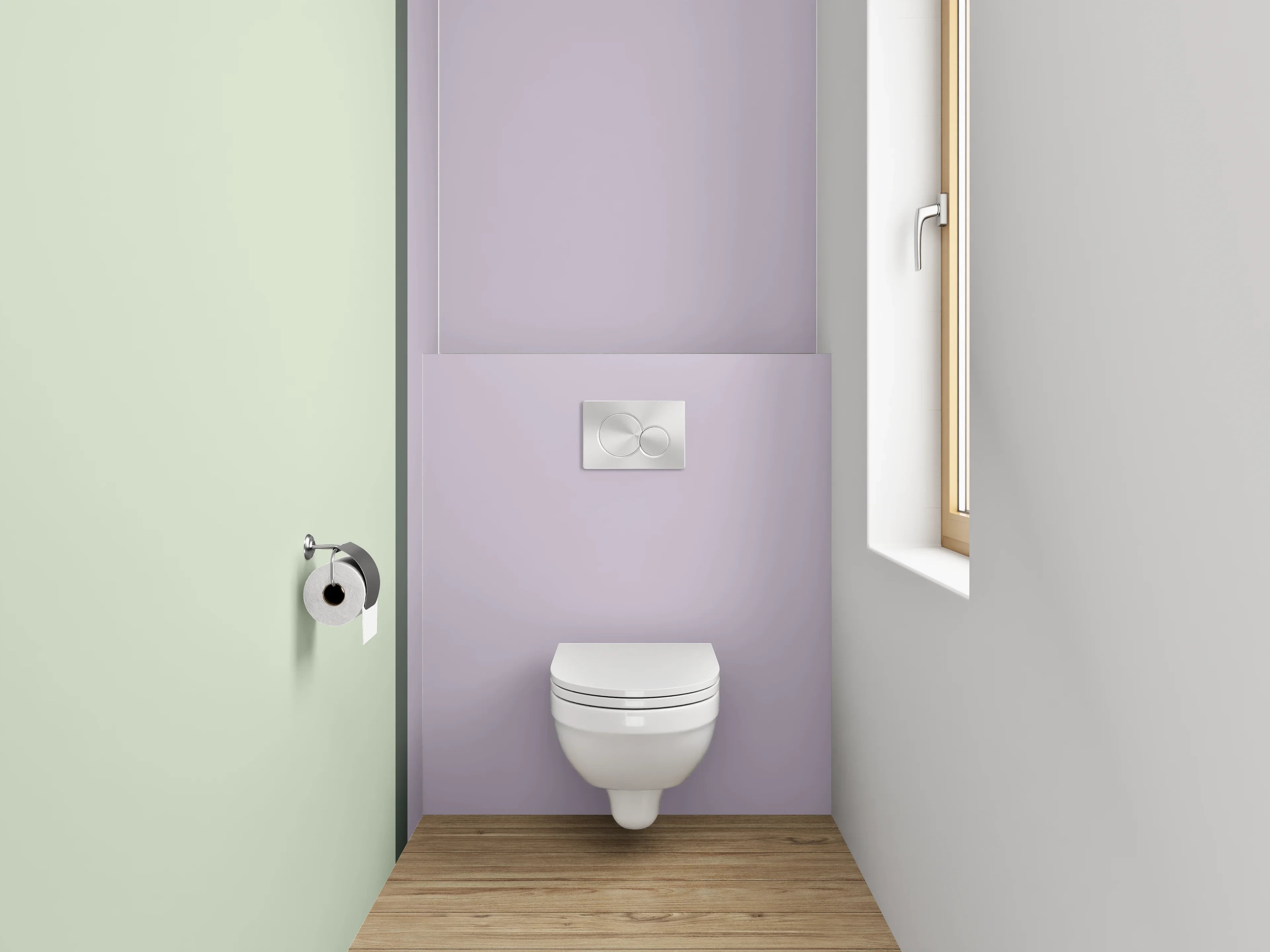 WC-Rückwand - Sanfte Pastellfarben im Doppelbild