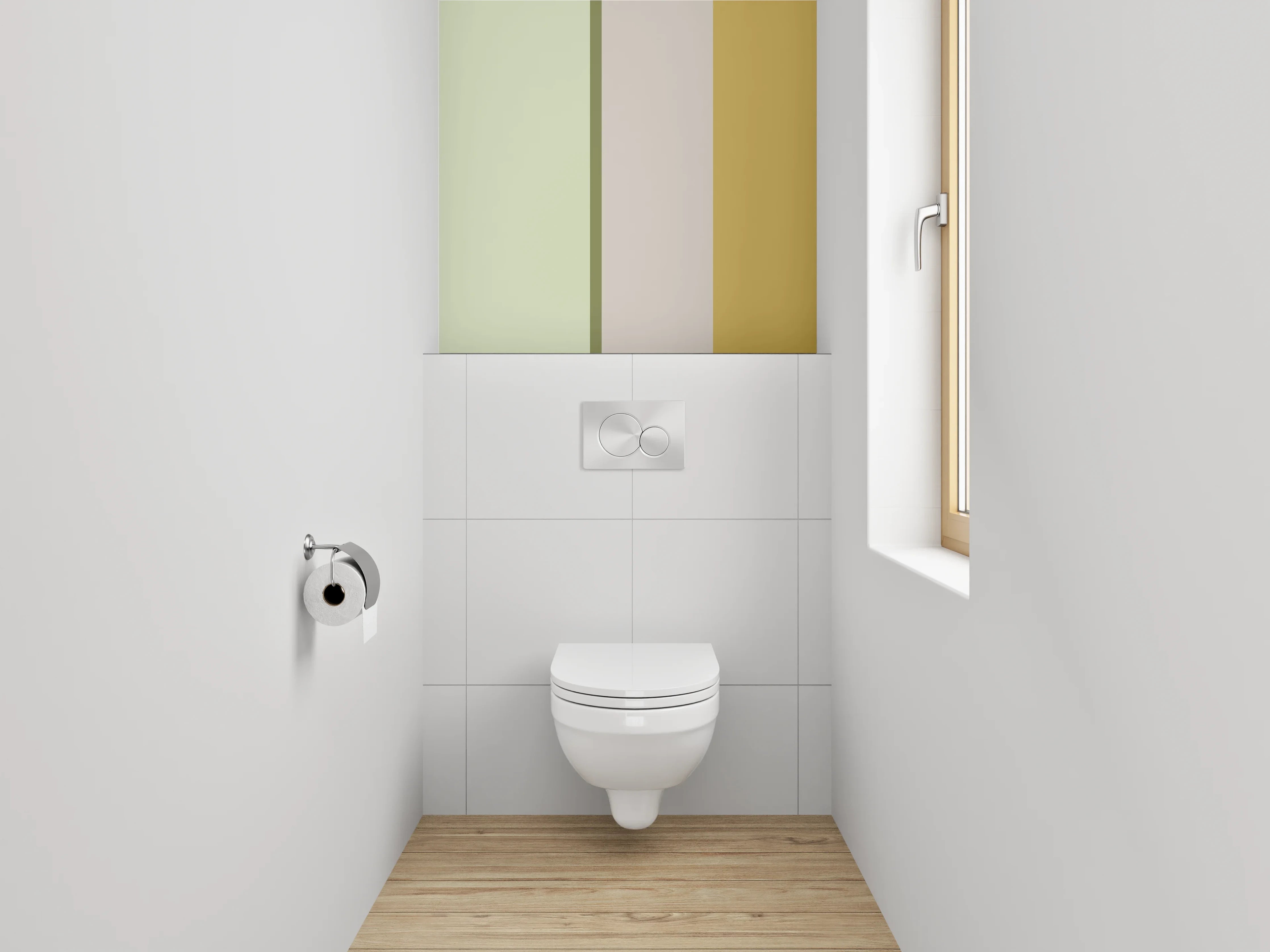 WC-Rückwand - Sanfte Pastellfarbige Streifen