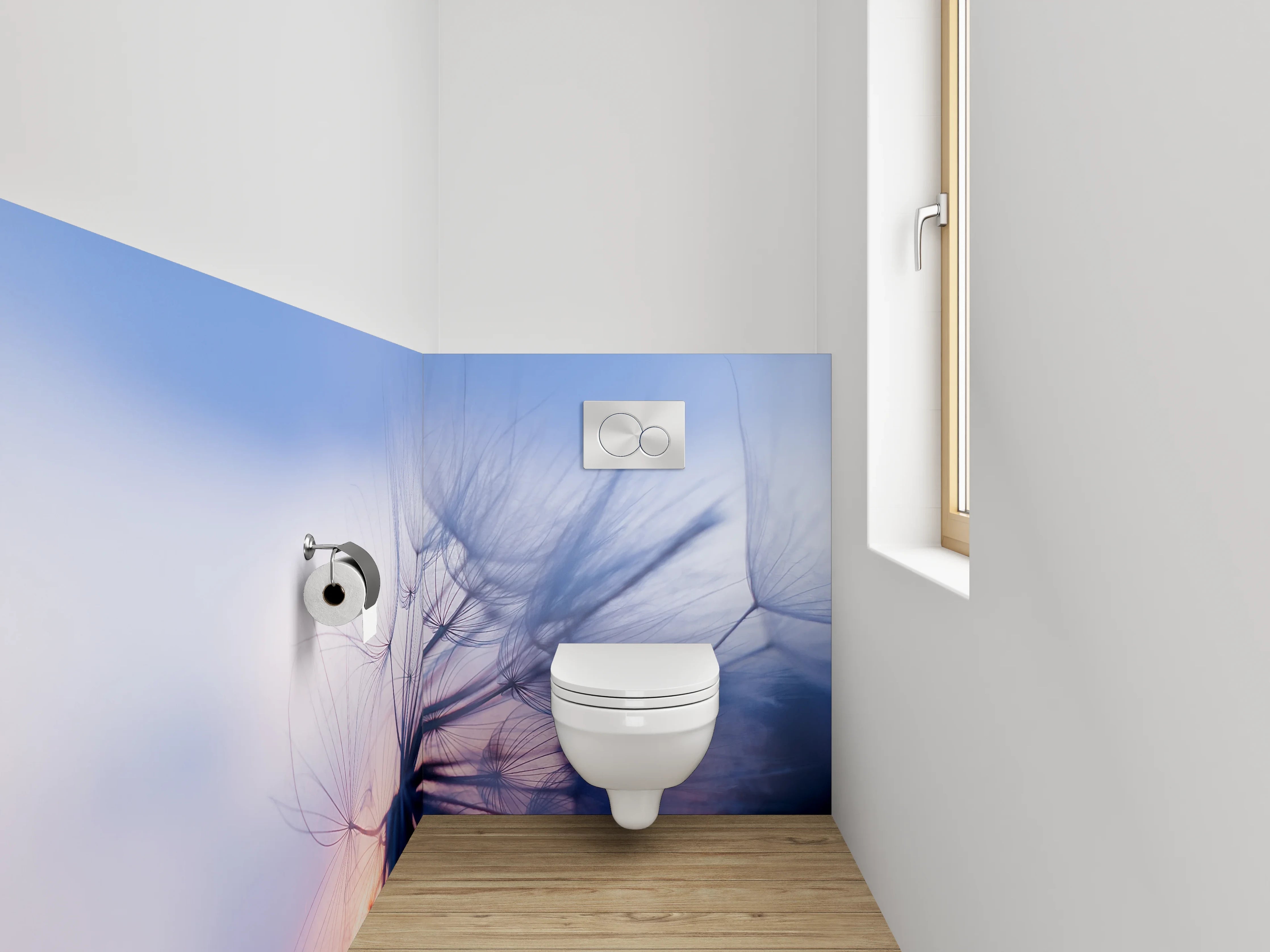 WC-Rückwand - Sanfte Pusteblume bei Sonnenuntergang