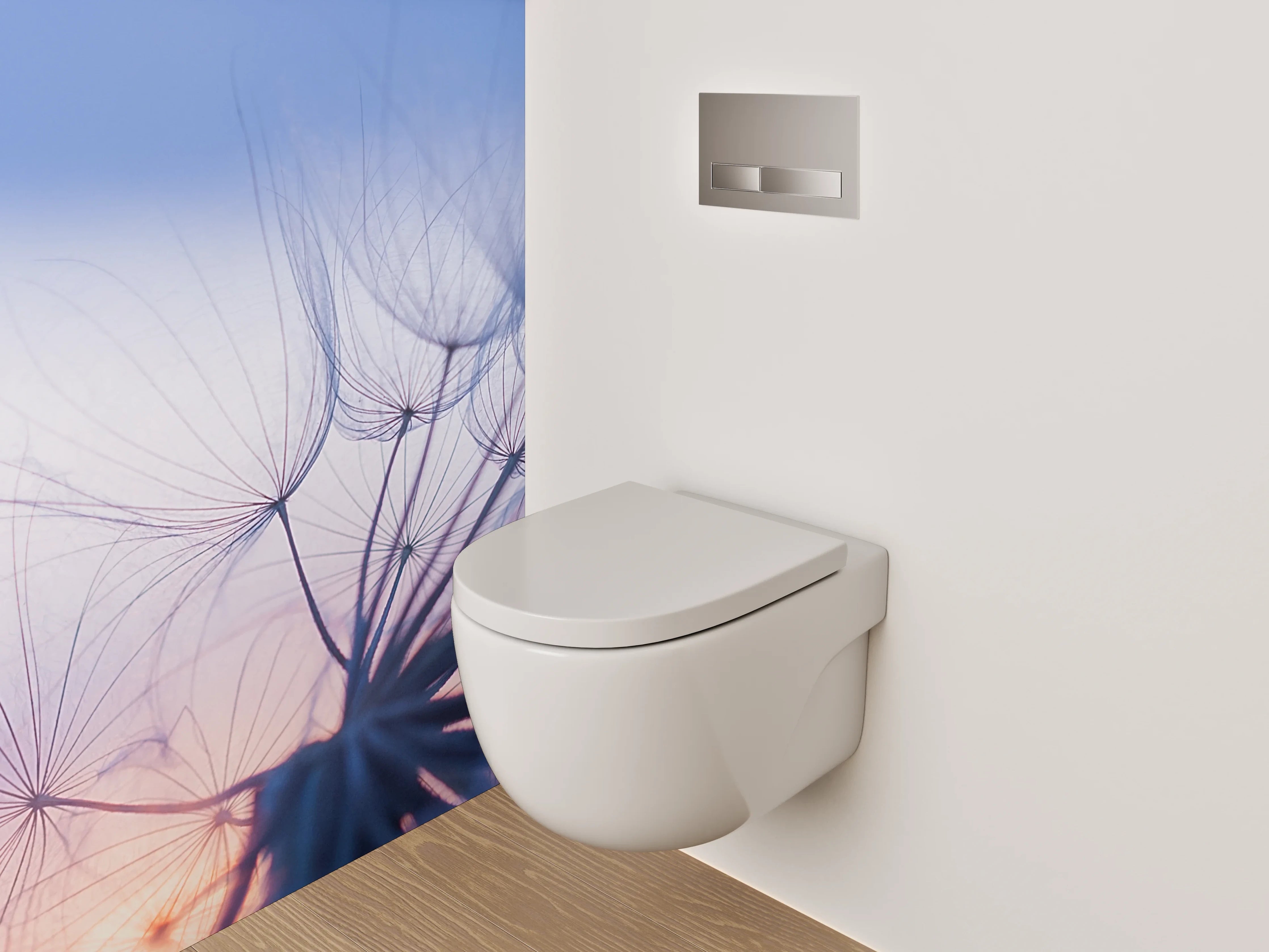 WC-Rückwand - Sanfte Pusteblume bei Sonnenuntergang