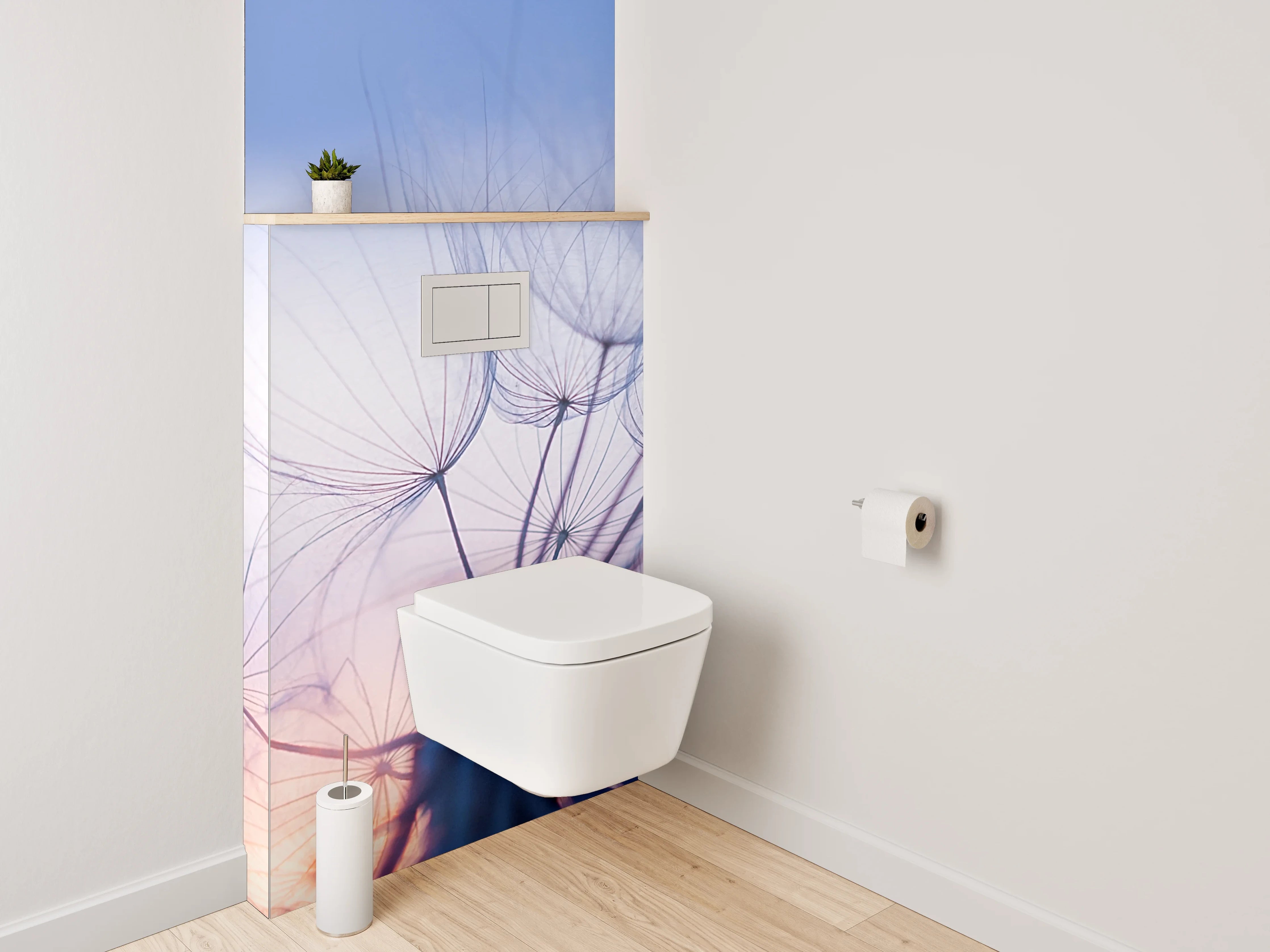 WC-Rückwand - Sanfte Pusteblume bei Sonnenuntergang