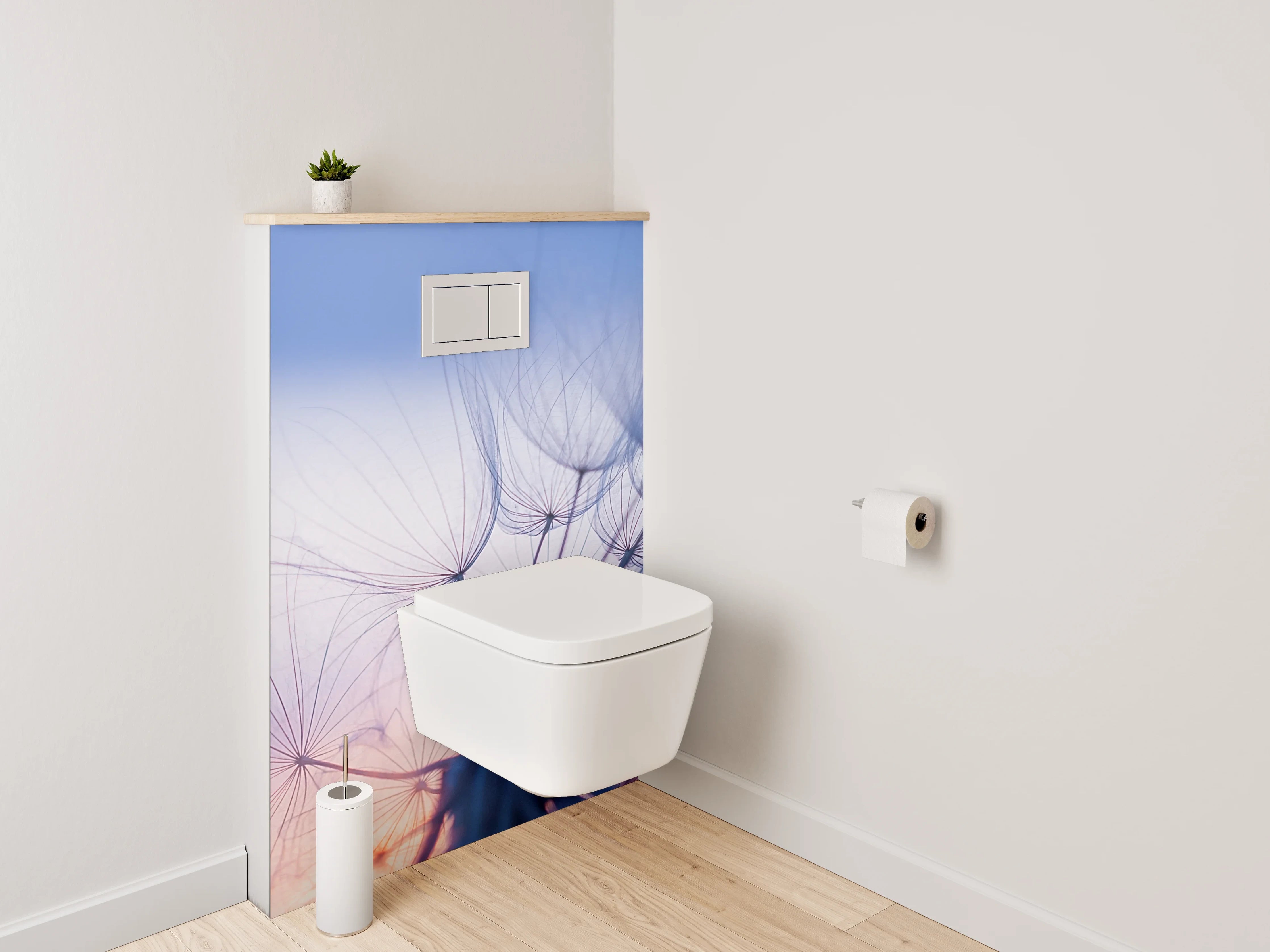 WC-Rückwand - Sanfte Pusteblume bei Sonnenuntergang