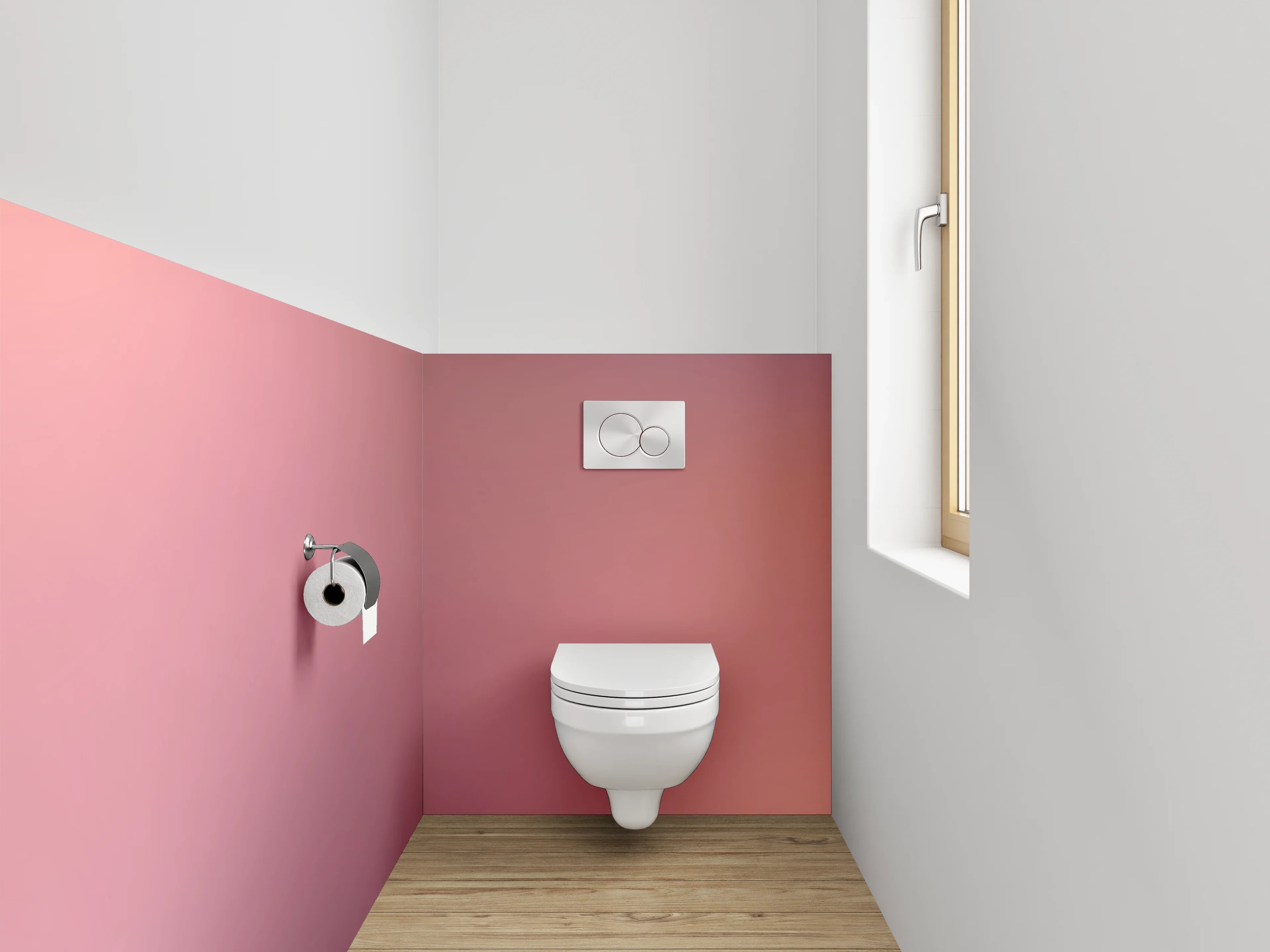 WC-Rückwand - Sanfte Rosé-Abstraktion für dein Badezimmer