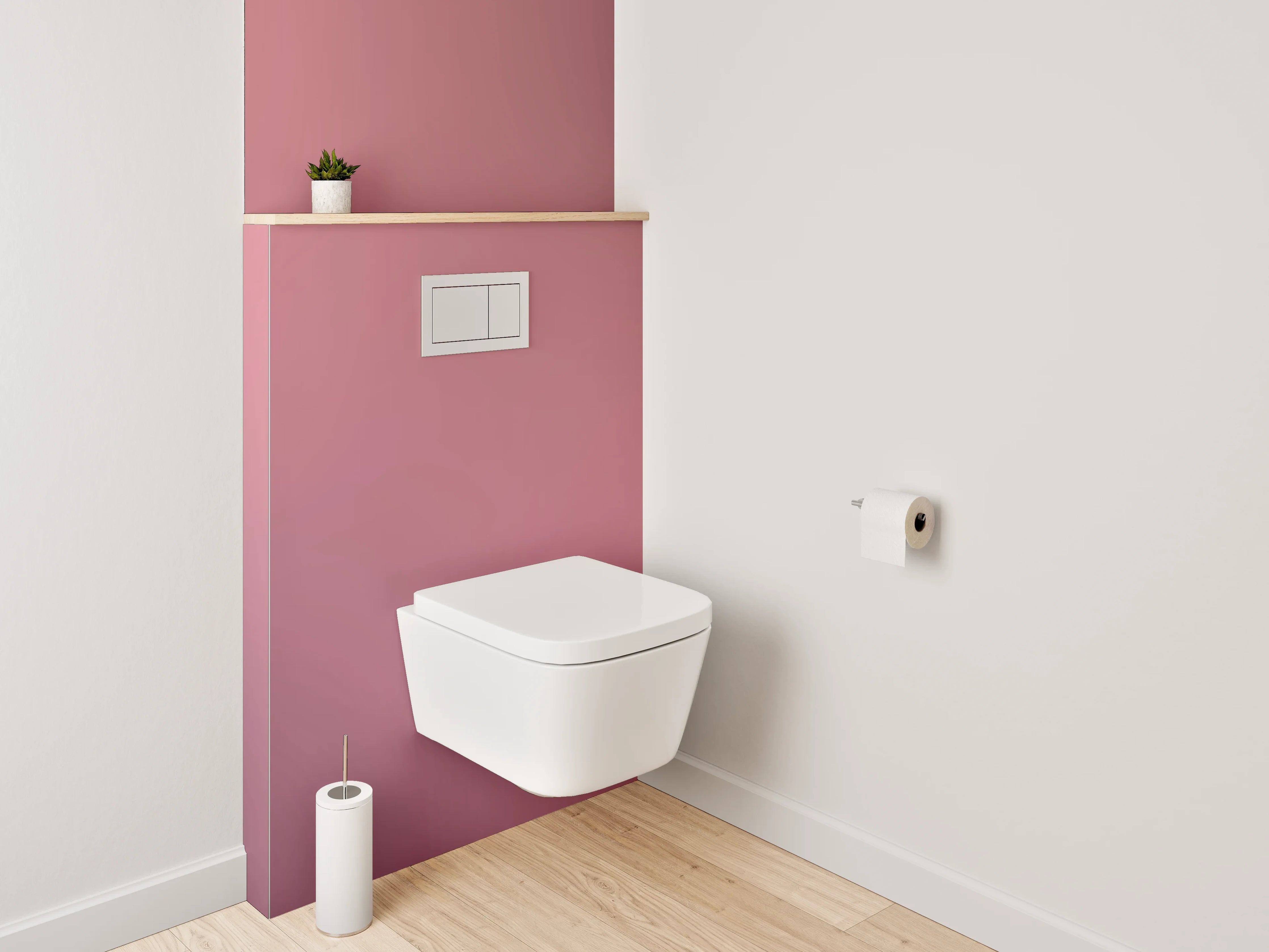 WC-Rückwand - Sanfte Rosé-Abstraktion für dein Badezimmer