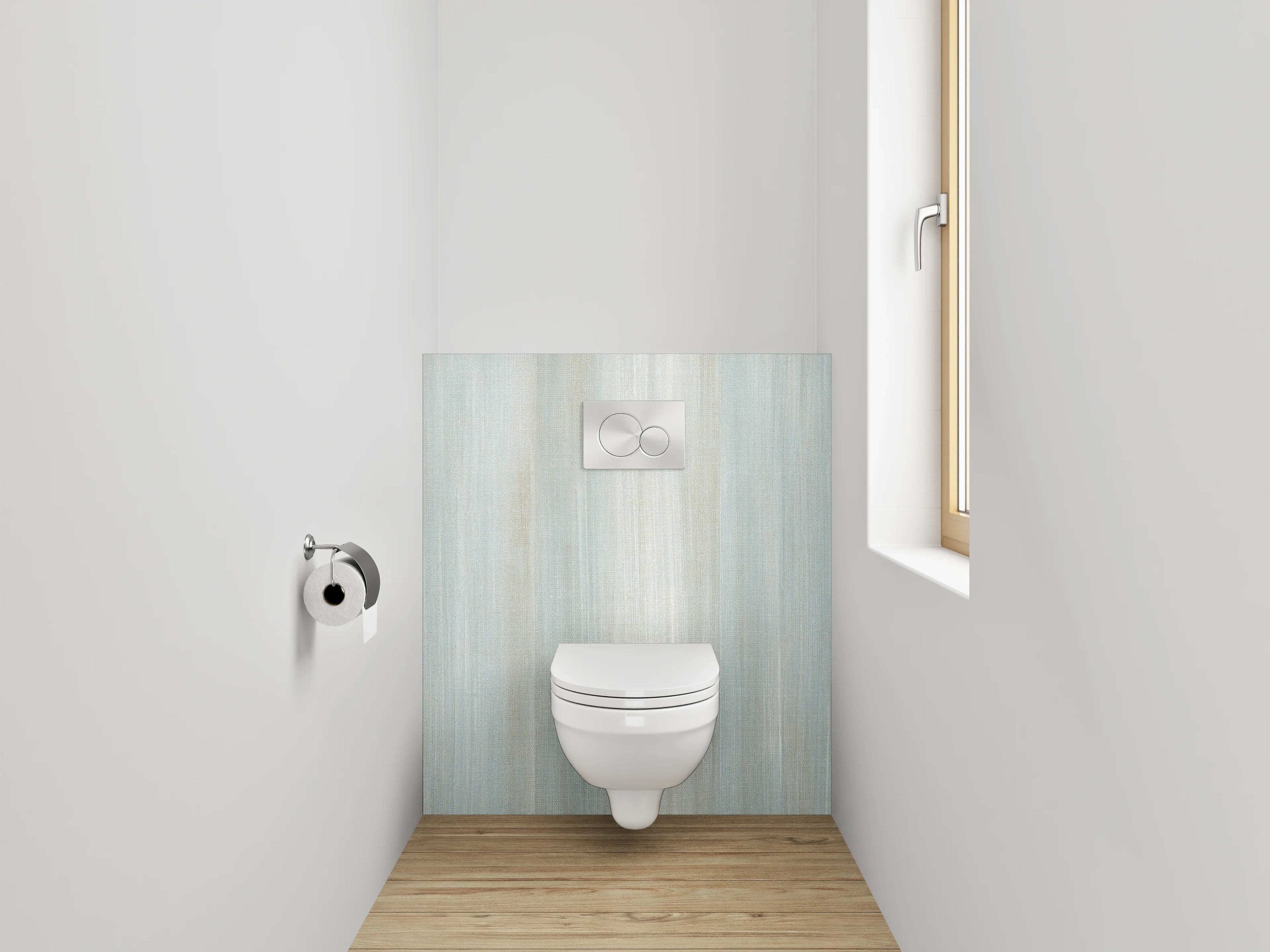WC-Rückwand - Sanfte Streifen in Weiß-Blau-Optik