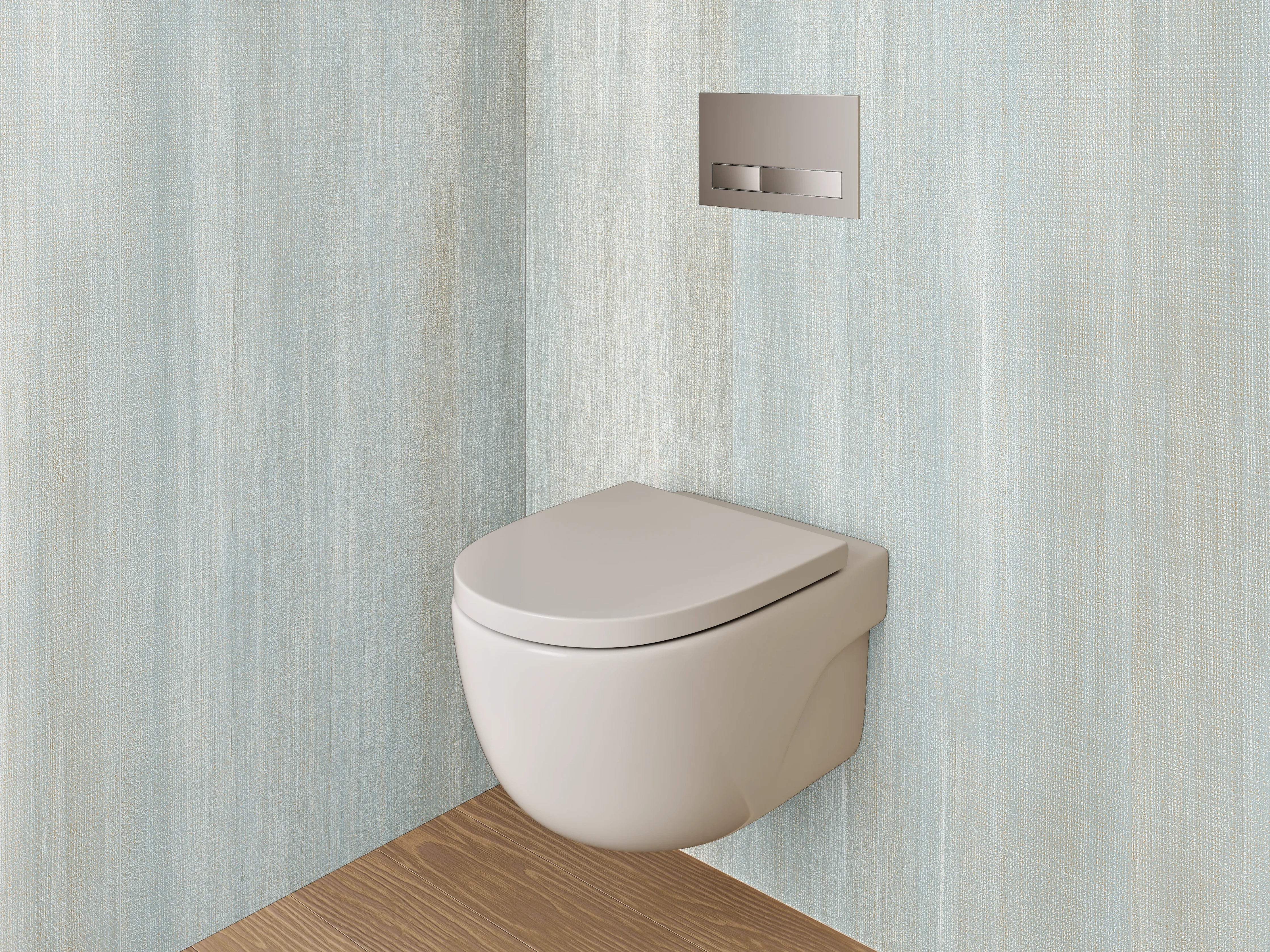 WC-Rückwand - Sanfte Streifen in Weiß-Blau-Optik