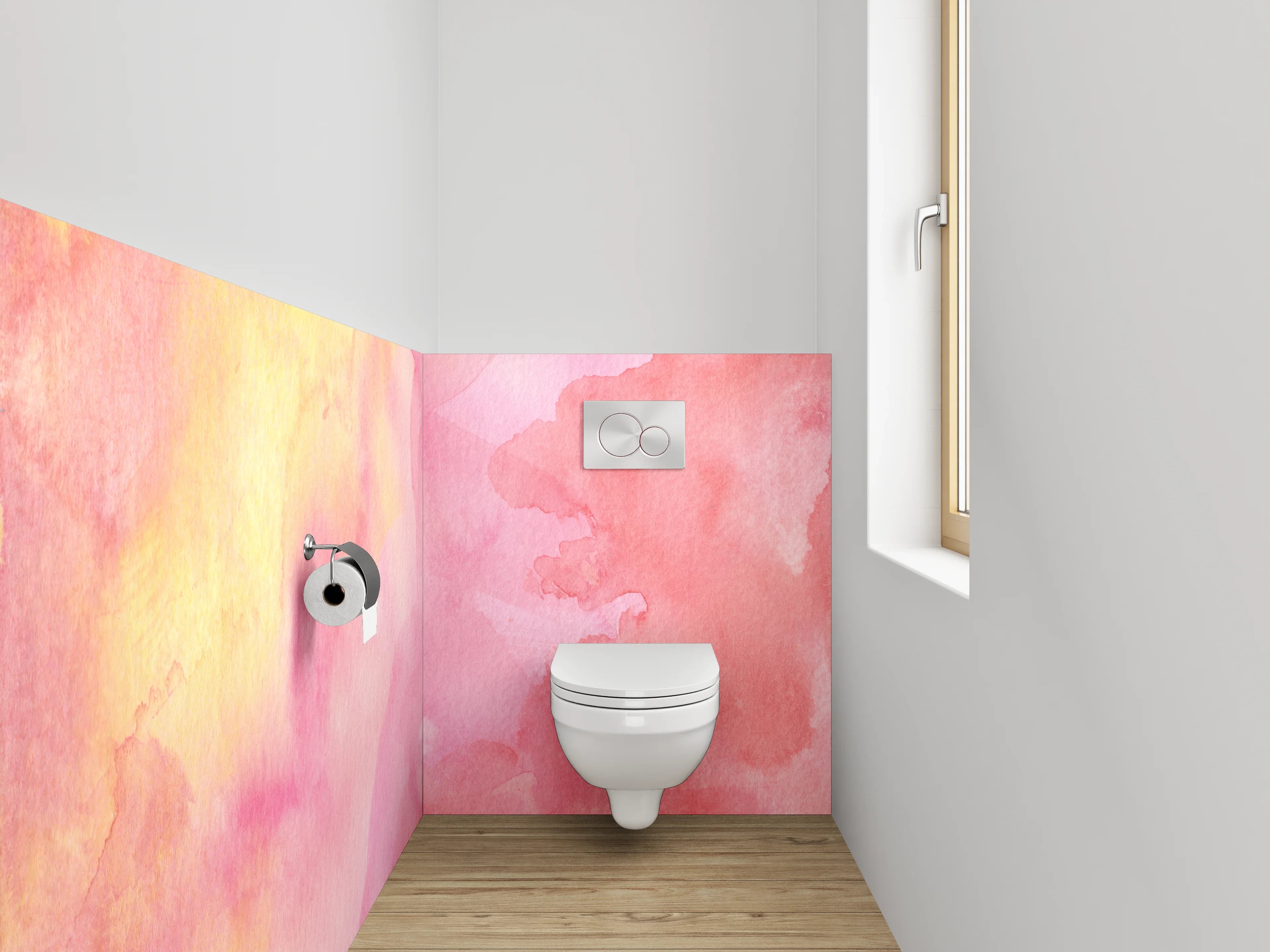WC-Rückwand - Sanfte Wasserfarben-Aquarelltextur