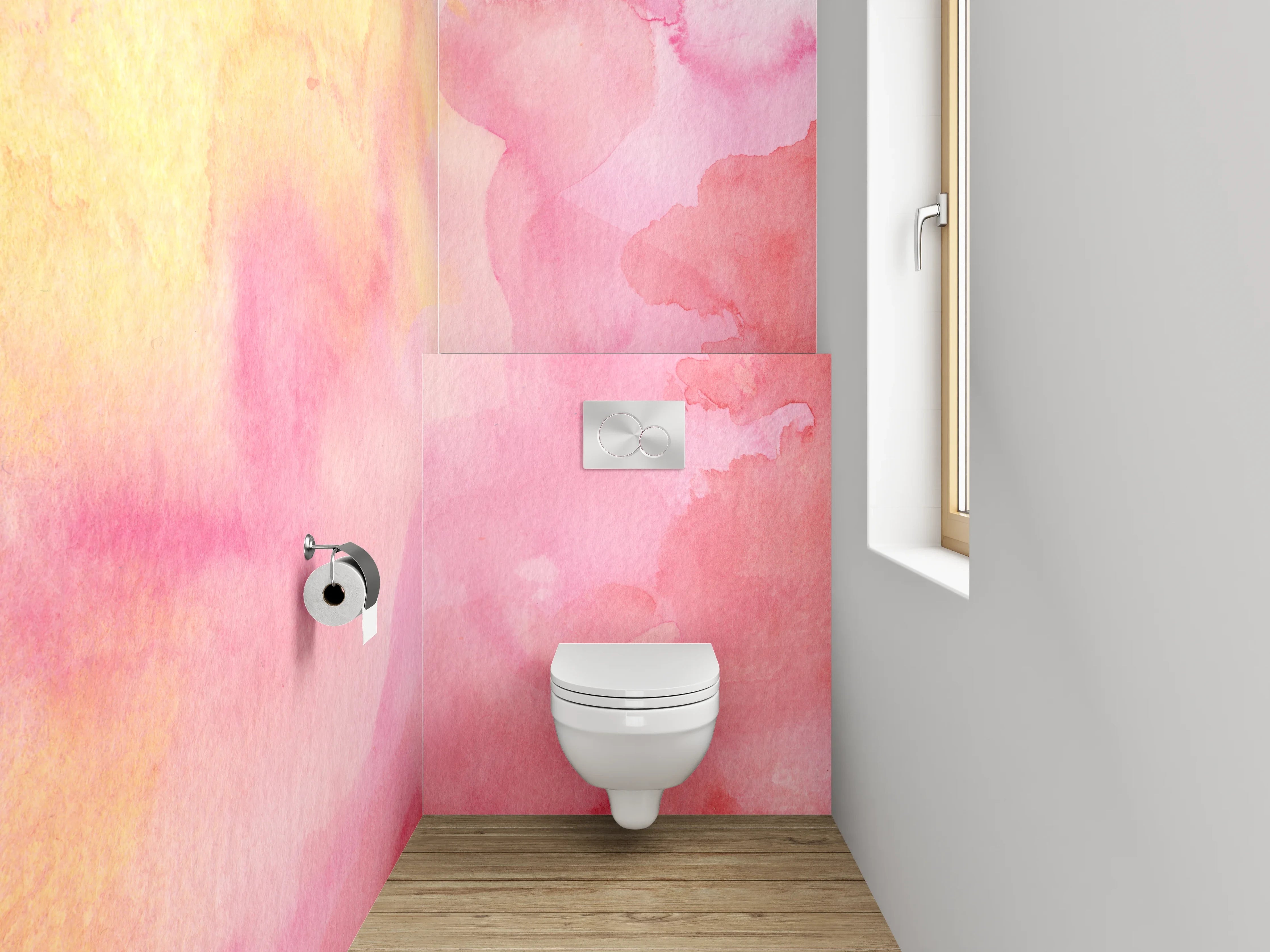 WC-Rückwand - Sanfte Wasserfarben-Aquarelltextur